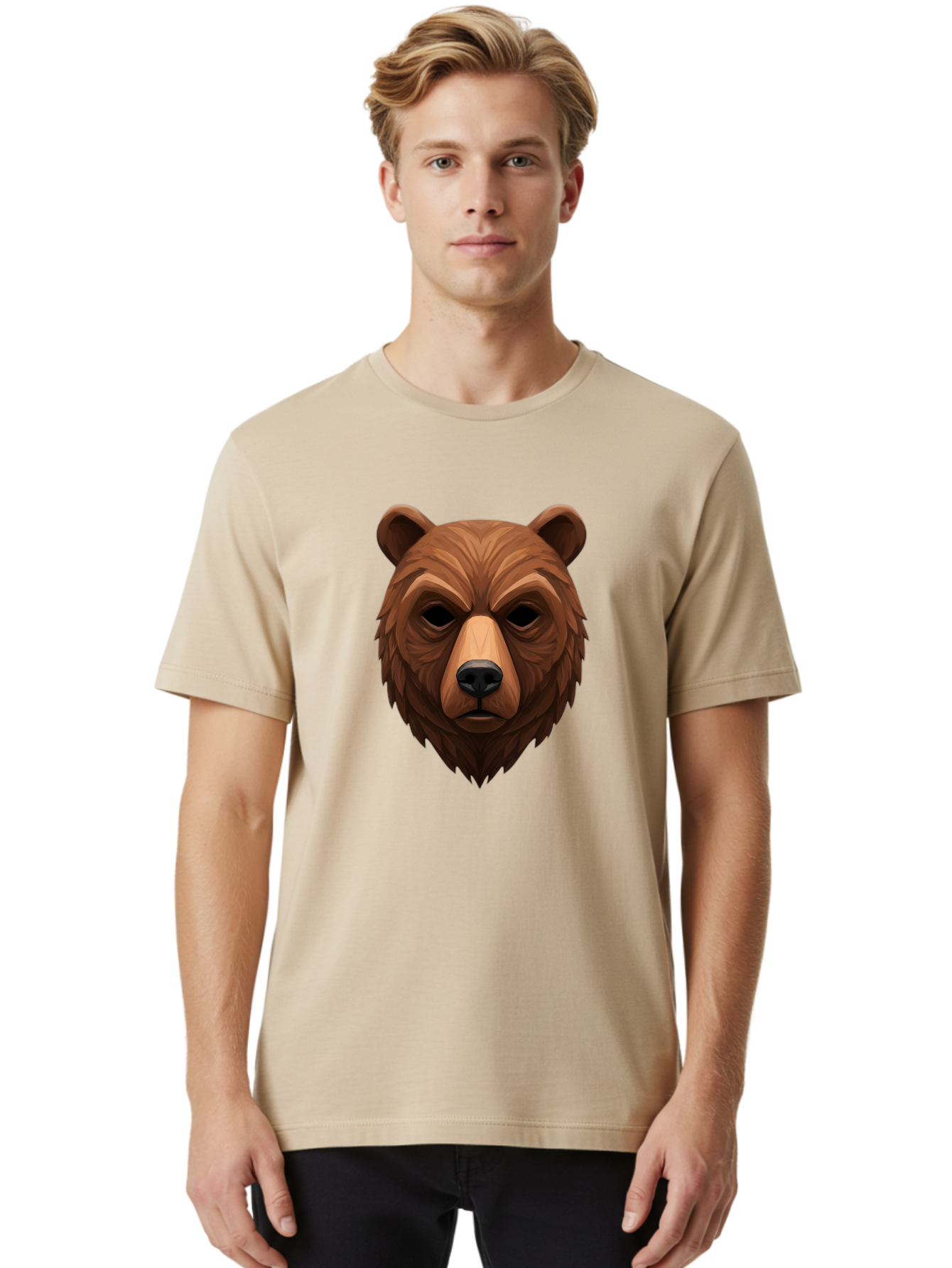 Bear-Head-1 Men'S Graphic Tee, 100% Cotton, Comfortable Casual Summer Wear, Machine Washable, Vintage Camera, Old Camera, Antique Camera, Black Camera, Classic Photography, Photography Equipment, Nostalgic Device, Film Camera, Camera Art Bae853