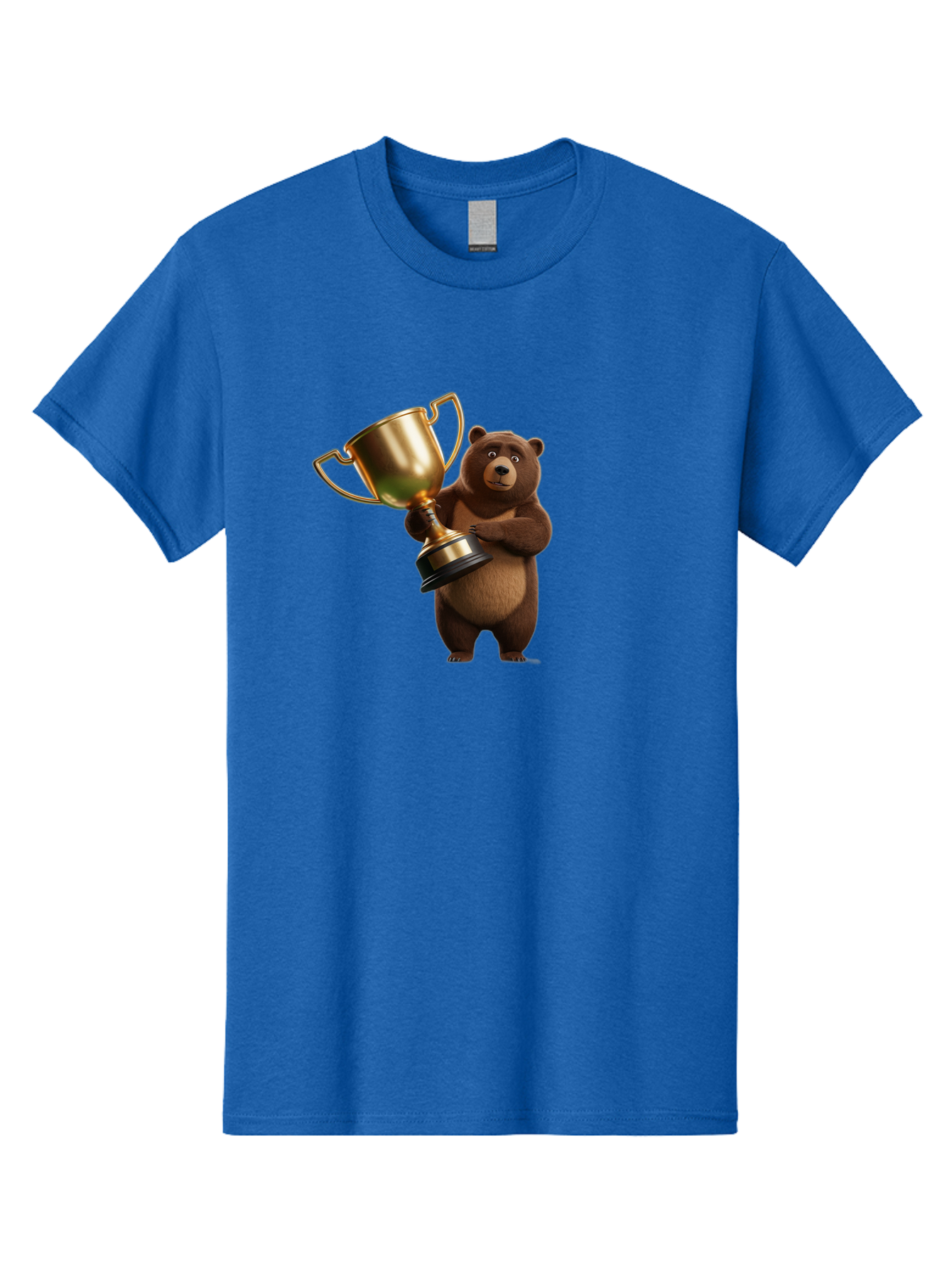 Bear-Holding-Trophy Men'S Graphic Tee, 100% Cotton, Comfortable Casual Summer Wear, Machine Washable, Vintage Camera, Old Camera, Antique Camera, Black Camera, Classic Photography, Photography Equipment, Nostalgic Device, Film Camera, Camera Art Bae857