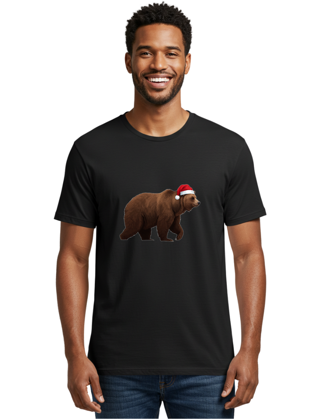 Bear-In-Santa-Hat Men'S Graphic Tee, 100% Cotton, Comfortable Casual Summer Wear, Machine Washable, Vintage Camera, Old Camera, Antique Camera, Black Camera, Classic Photography, Photography Equipment, Nostalgic Device, Film Camera, Camera Art Bae858