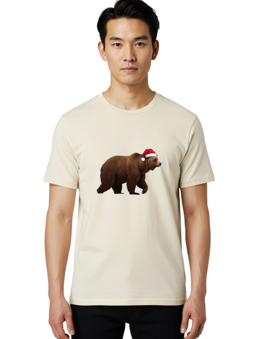 Bear-In-Santa-Hat Men'S Graphic Tee, 100% Cotton, Comfortable Casual Summer Wear, Machine Washable, Vintage Camera, Old Camera, Antique Camera, Black Camera, Classic Photography, Photography Equipment, Nostalgic Device, Film Camera, Camera Art Bae858