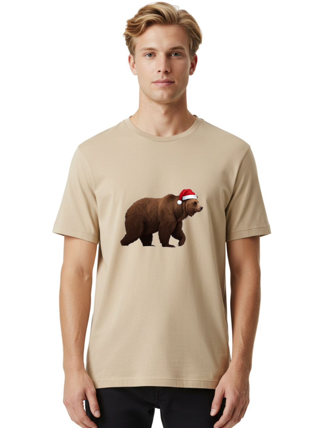 Bear-In-Santa-Hat Men'S Graphic Tee, 100% Cotton, Comfortable Casual Summer Wear, Machine Washable, Vintage Camera, Old Camera, Antique Camera, Black Camera, Classic Photography, Photography Equipment, Nostalgic Device, Film Camera, Camera Art Bae858