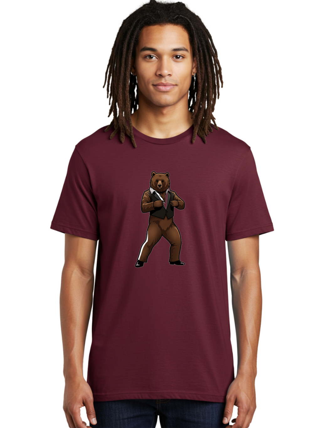 Bear-In-Suit Men'S Graphic Tee, 100% Cotton, Comfortable Casual Summer Wear, Machine Washable, Vintage Camera, Old Camera, Antique Camera, Black Camera, Classic Photography, Photography Equipment, Nostalgic Device, Film Camera, Camera Art Bae860