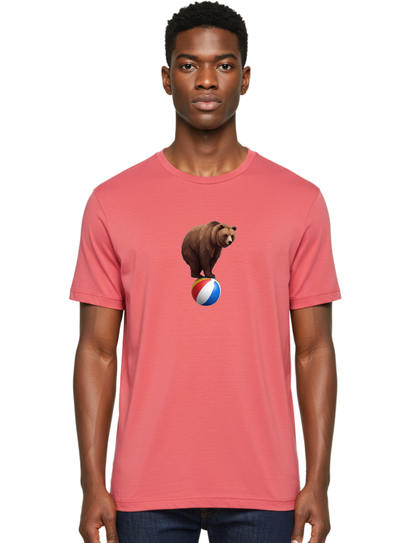 Bear-On-Beach-Ball Men'S Graphic Tee, 100% Cotton, Comfortable Casual Summer Wear, Machine Washable, Vintage Camera, Old Camera, Antique Camera, Black Camera, Classic Photography, Photography Equipment, Nostalgic Device, Film Camera, Camera Art Bae862