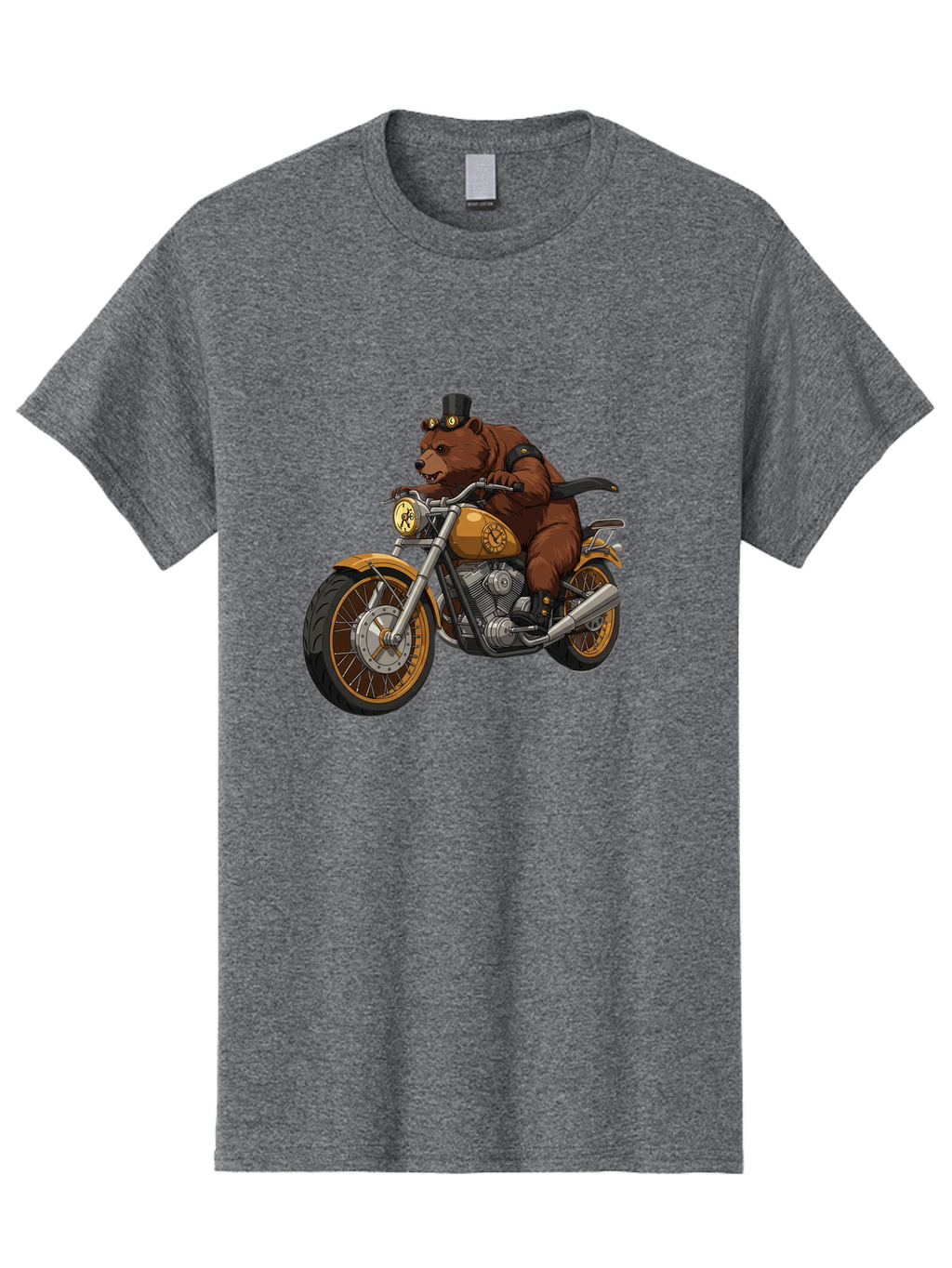 Bear-Riding-Motorcycle-1 Men'S Graphic Tee, 100% Cotton, Comfortable Casual Summer Wear, Machine Washable, Vintage Camera, Old Camera, Antique Camera, Black Camera, Classic Photography, Photography Equipment, Nostalgic Device, Film Camera, Bae863