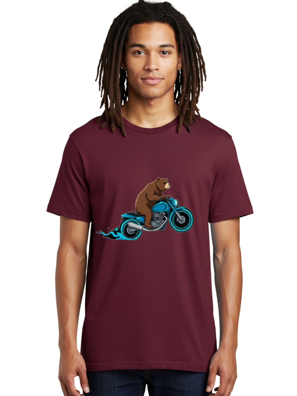 Bear-Riding-Motorcycle-2 Men'S Graphic Tee, 100% Cotton, Comfortable Casual Summer Wear, Machine Washable, Vintage Camera, Old Camera, Antique Camera, Black Camera, Classic Photography, Photography Equipment, Nostalgic Device, Film Camera, Bae864