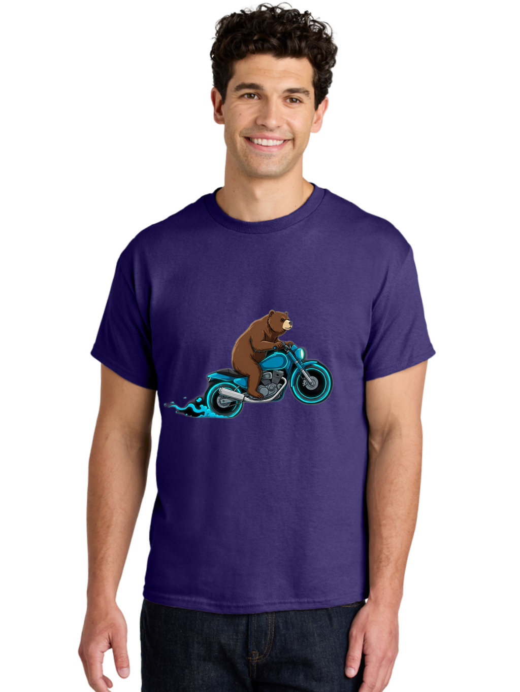 Bear-Riding-Motorcycle-2 Men'S Graphic Tee, 100% Cotton, Comfortable Casual Summer Wear, Machine Washable, Vintage Camera, Old Camera, Antique Camera, Black Camera, Classic Photography, Photography Equipment, Nostalgic Device, Film Camera, Bae864
