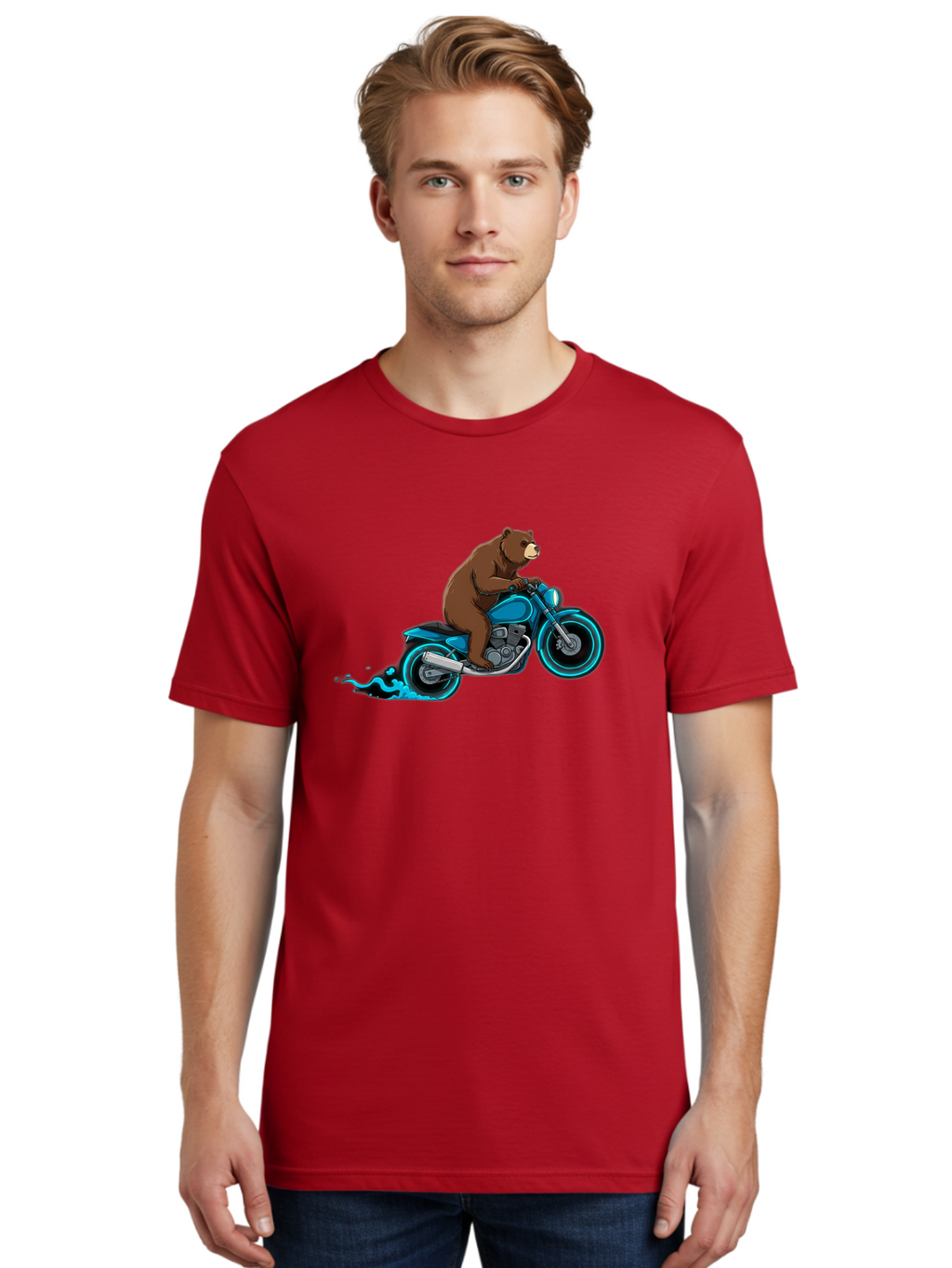 Bear-Riding-Motorcycle-2 Men'S Graphic Tee, 100% Cotton, Comfortable Casual Summer Wear, Machine Washable, Vintage Camera, Old Camera, Antique Camera, Black Camera, Classic Photography, Photography Equipment, Nostalgic Device, Film Camera, Bae864