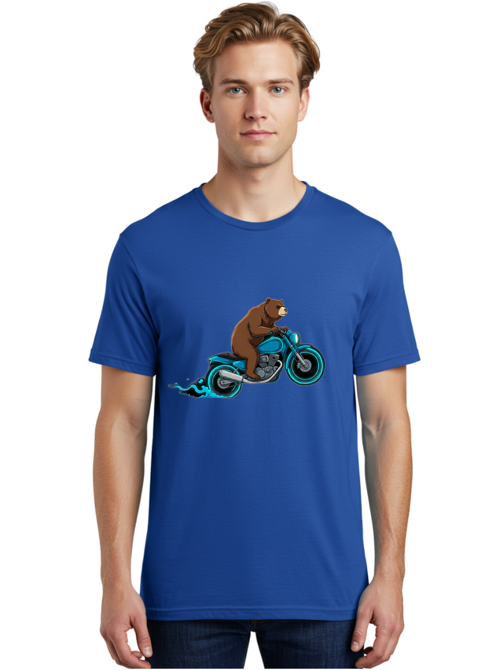 Bear-Riding-Motorcycle-2 Men'S Graphic Tee, 100% Cotton, Comfortable Casual Summer Wear, Machine Washable, Vintage Camera, Old Camera, Antique Camera, Black Camera, Classic Photography, Photography Equipment, Nostalgic Device, Film Camera, Bae864