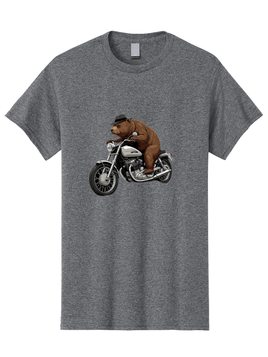 Bear-Riding-Motorcycle Men'S Graphic Tee, 100% Cotton, Comfortable Casual Summer Wear, Machine Washable, Vintage Camera, Old Camera, Antique Camera, Black Camera, Classic Photography, Photography Equipment, Nostalgic Device, Film Camera, Camera Art Bae865