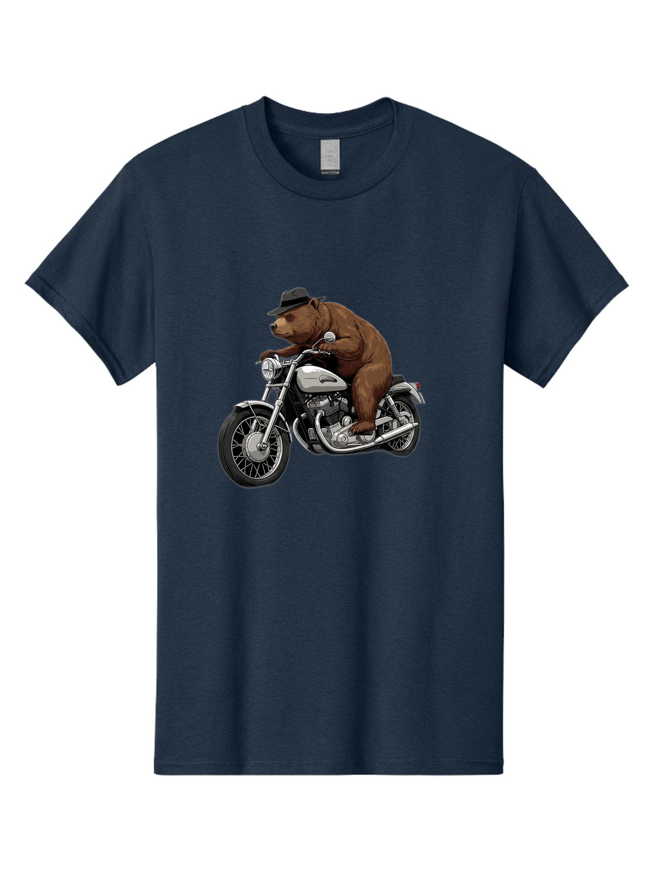 Bear-Riding-Motorcycle Men'S Graphic Tee, 100% Cotton, Comfortable Casual Summer Wear, Machine Washable, Vintage Camera, Old Camera, Antique Camera, Black Camera, Classic Photography, Photography Equipment, Nostalgic Device, Film Camera, Camera Art Bae865