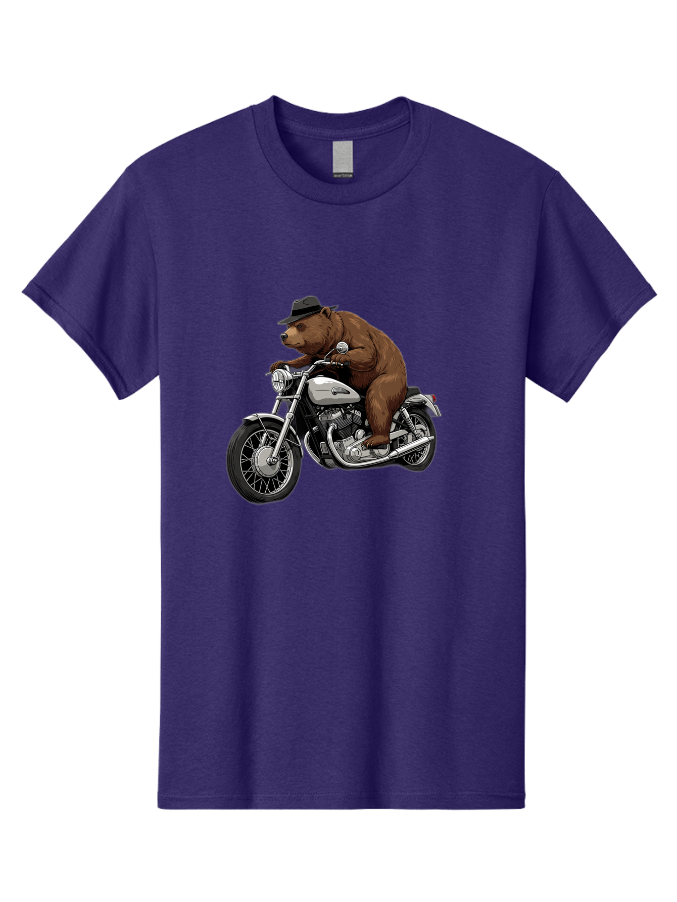 Bear-Riding-Motorcycle Men'S Graphic Tee, 100% Cotton, Comfortable Casual Summer Wear, Machine Washable, Vintage Camera, Old Camera, Antique Camera, Black Camera, Classic Photography, Photography Equipment, Nostalgic Device, Film Camera, Camera Art Bae865