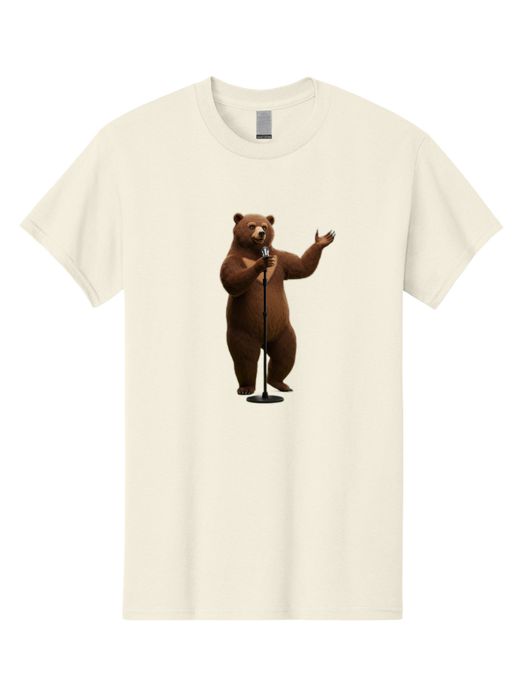 Bear-Singing Men'S Graphic Tee, 100% Cotton, Comfortable Casual Summer Wear, Machine Washable, Vintage Camera, Old Camera, Antique Camera, Black Camera, Classic Photography, Photography Equipment, Nostalgic Device, Film Camera, Camera Art Bae866