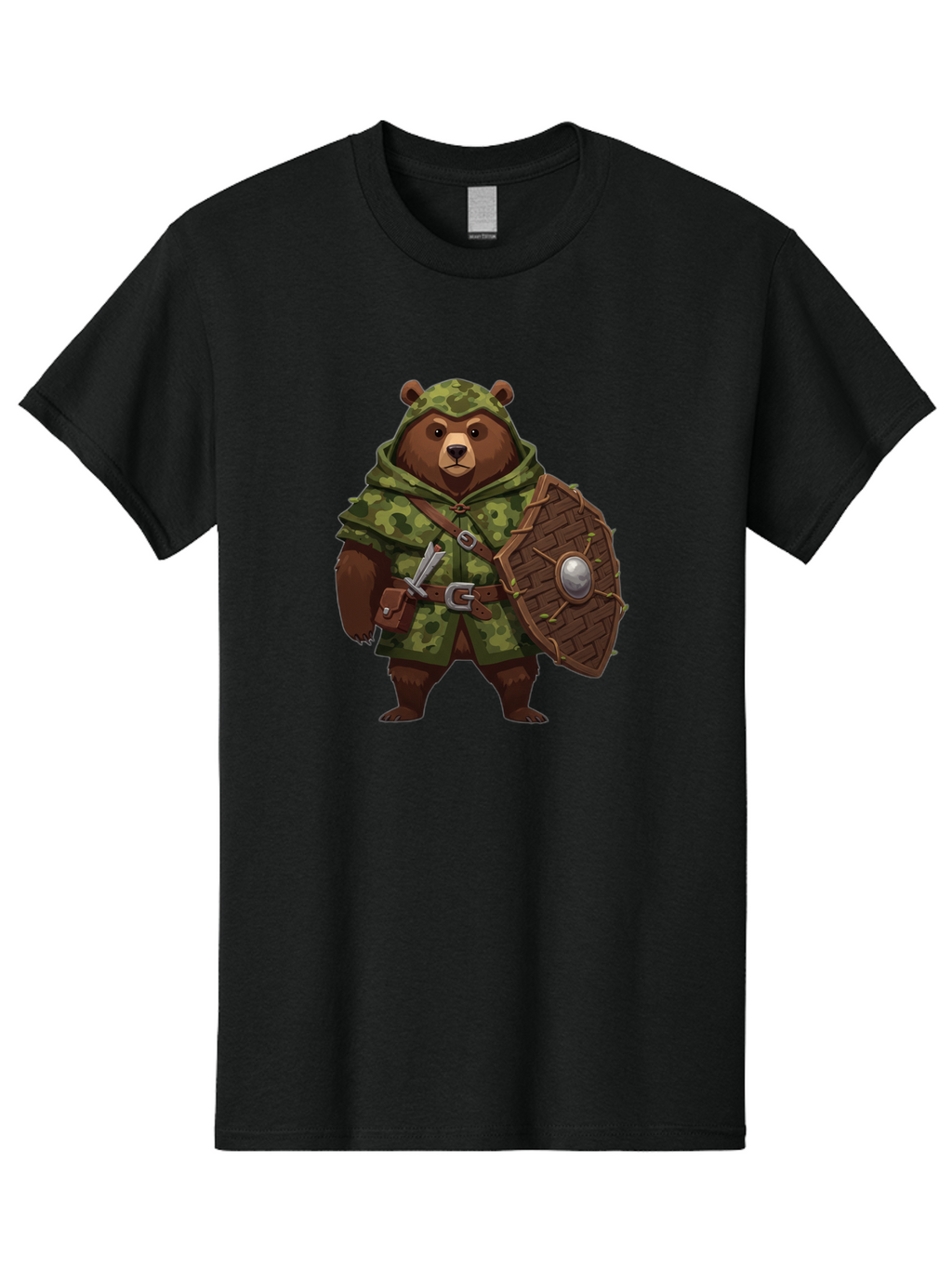 Bear-Warrior-1 Men'S Graphic Tee, 100% Cotton, Comfortable Casual Summer Wear, Machine Washable, Vintage Camera, Old Camera, Antique Camera, Black Camera, Classic Photography, Photography Equipment, Nostalgic Device, Film Camera, Camera Art Bae867