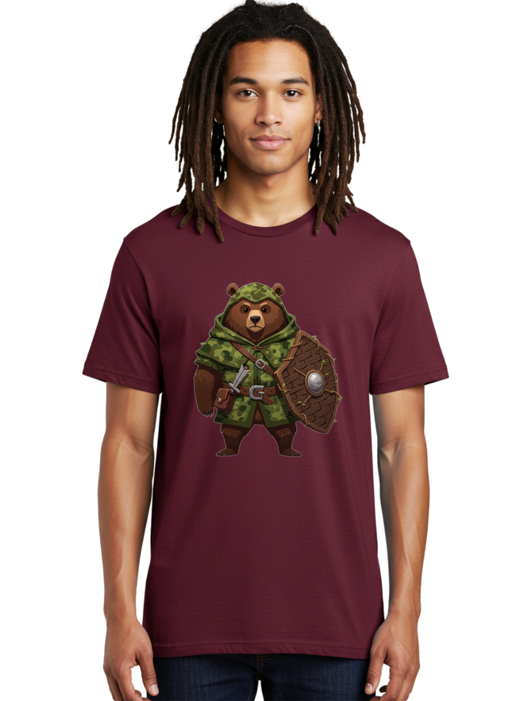 Bear-Warrior-1 Men'S Graphic Tee, 100% Cotton, Comfortable Casual Summer Wear, Machine Washable, Vintage Camera, Old Camera, Antique Camera, Black Camera, Classic Photography, Photography Equipment, Nostalgic Device, Film Camera, Camera Art Bae867