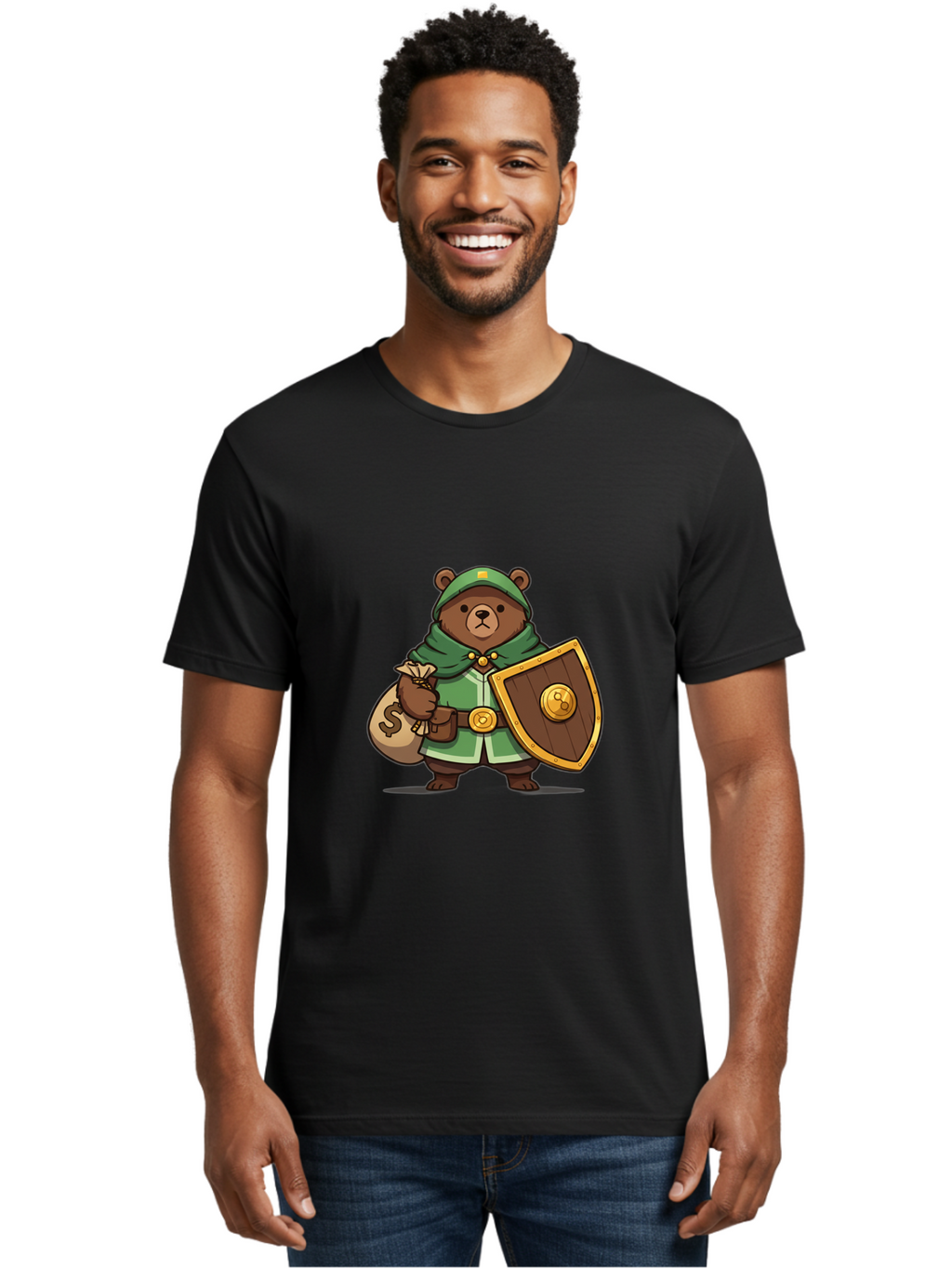 Bear-Warrior-2 Men'S Graphic Tee, 100% Cotton, Comfortable Casual Summer Wear, Machine Washable, Vintage Camera, Old Camera, Antique Camera, Black Camera, Classic Photography, Photography Equipment, Nostalgic Device, Film Camera, Camera Art Bae868