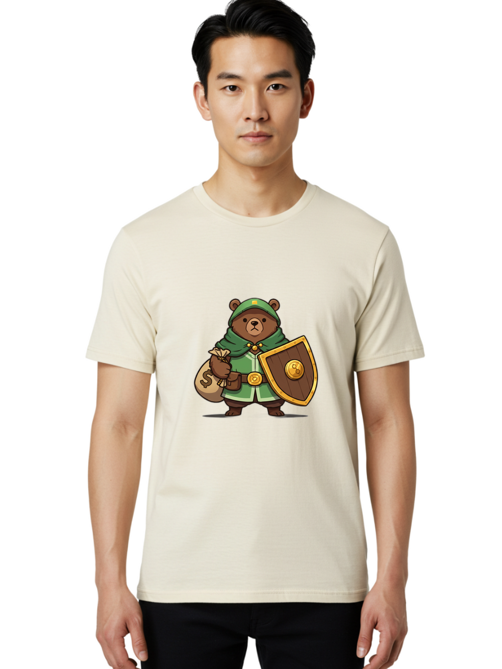 Bear-Warrior-2 Men'S Graphic Tee, 100% Cotton, Comfortable Casual Summer Wear, Machine Washable, Vintage Camera, Old Camera, Antique Camera, Black Camera, Classic Photography, Photography Equipment, Nostalgic Device, Film Camera, Camera Art Bae868