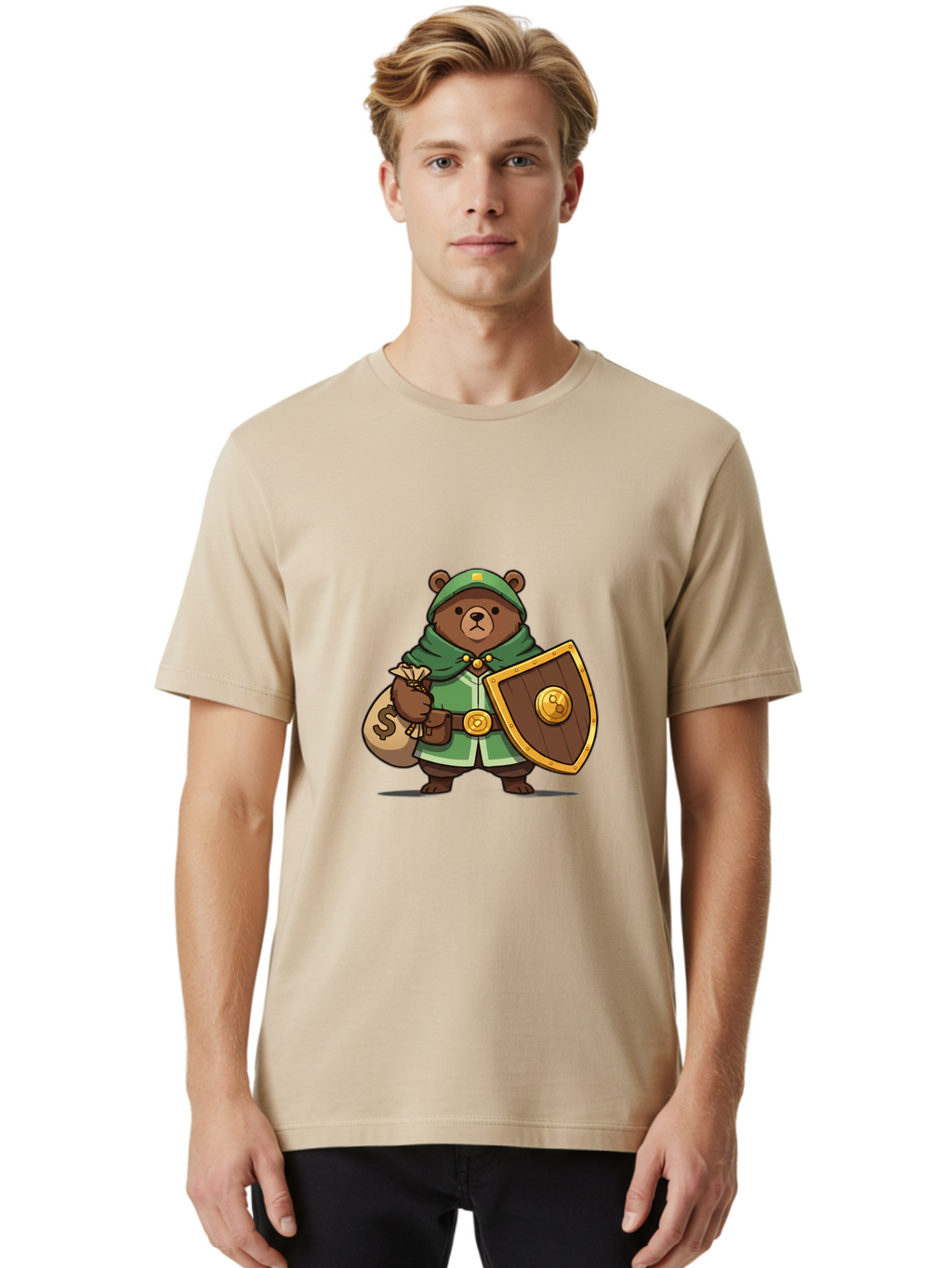 Bear-Warrior-2 Men'S Graphic Tee, 100% Cotton, Comfortable Casual Summer Wear, Machine Washable, Vintage Camera, Old Camera, Antique Camera, Black Camera, Classic Photography, Photography Equipment, Nostalgic Device, Film Camera, Camera Art Bae868