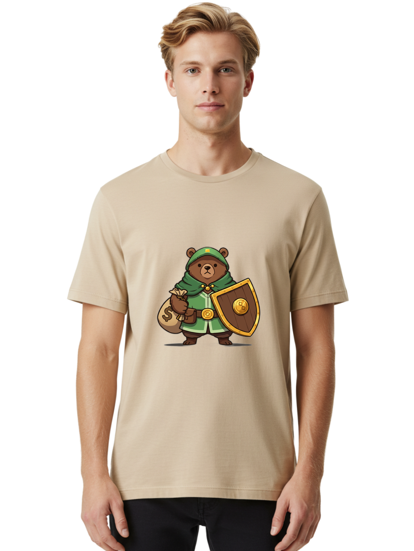Bear-Warrior-2 Men'S Graphic Tee, 100% Cotton, Comfortable Casual Summer Wear, Machine Washable, Vintage Camera, Old Camera, Antique Camera, Black Camera, Classic Photography, Photography Equipment, Nostalgic Device, Film Camera, Camera Art Bae868