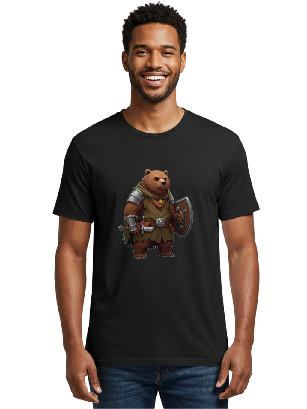 Bear-Warrior Men'S Graphic Tee, 100% Cotton, Comfortable Casual Summer Wear, Machine Washable, Vintage Camera, Old Camera, Antique Camera, Black Camera, Classic Photography, Photography Equipment, Nostalgic Device, Film Camera, Camera Art Bae869