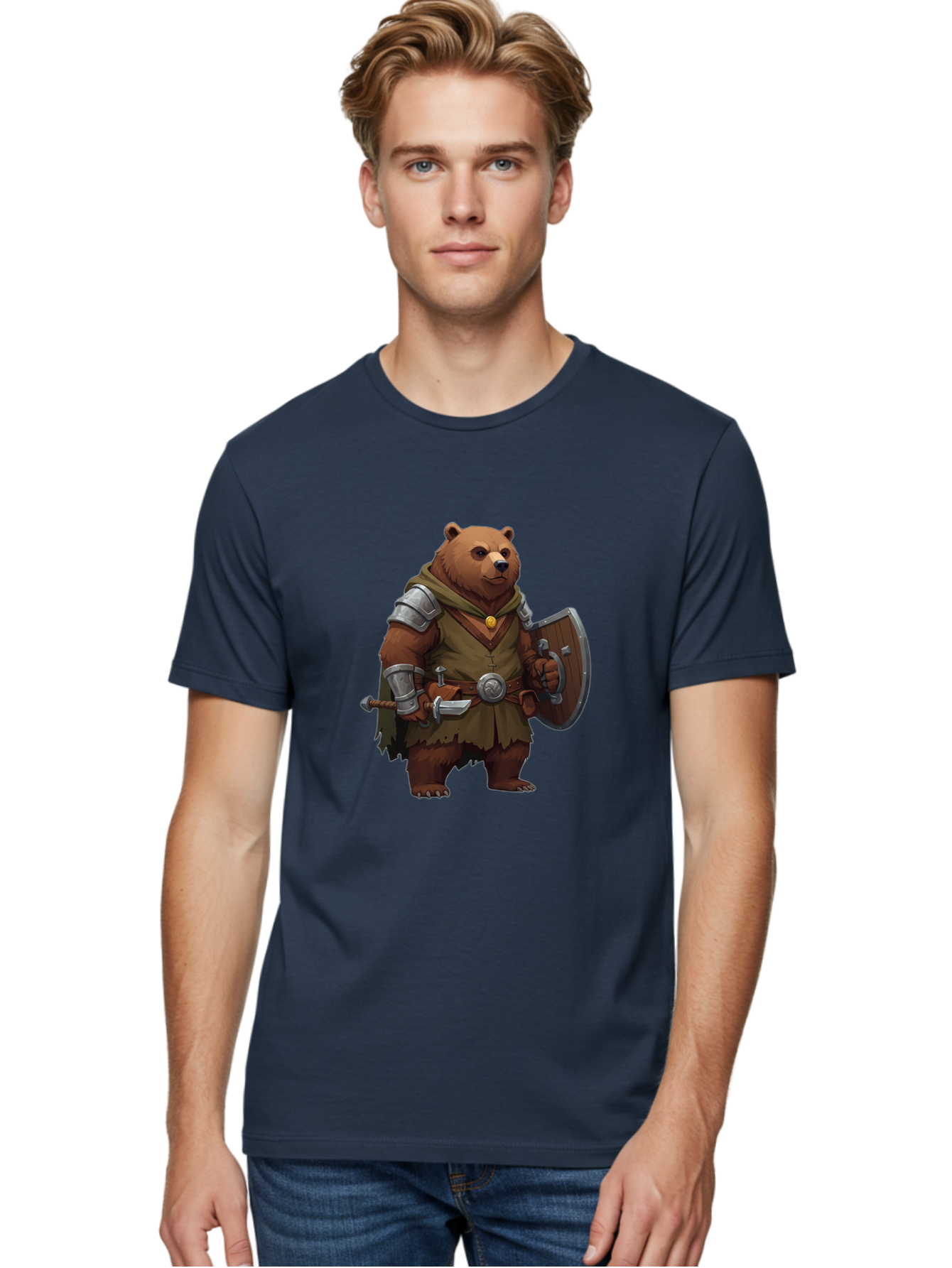 Bear-Warrior Men'S Graphic Tee, 100% Cotton, Comfortable Casual Summer Wear, Machine Washable, Vintage Camera, Old Camera, Antique Camera, Black Camera, Classic Photography, Photography Equipment, Nostalgic Device, Film Camera, Camera Art Bae869
