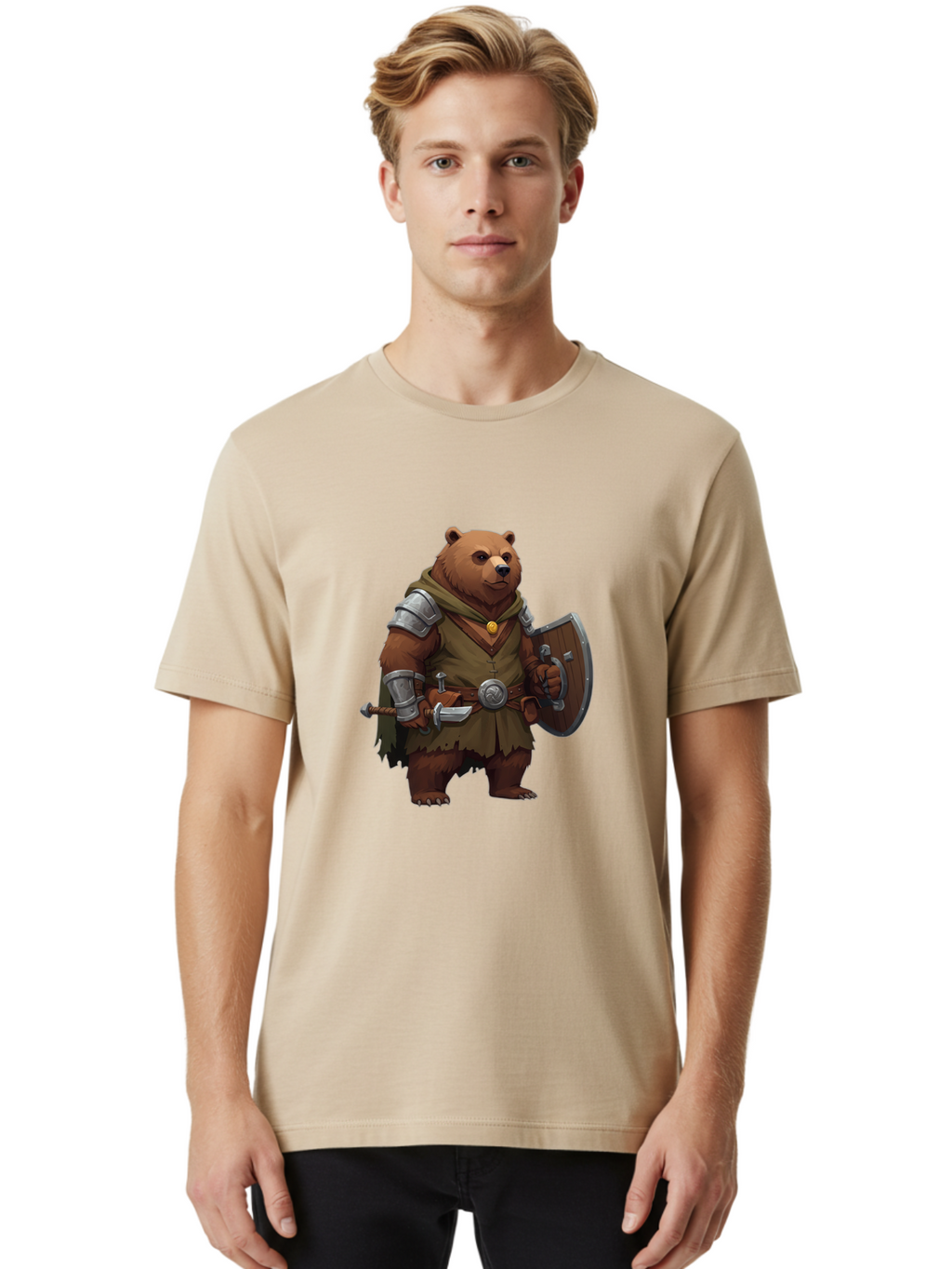 Bear-Warrior Men'S Graphic Tee, 100% Cotton, Comfortable Casual Summer Wear, Machine Washable, Vintage Camera, Old Camera, Antique Camera, Black Camera, Classic Photography, Photography Equipment, Nostalgic Device, Film Camera, Camera Art Bae869