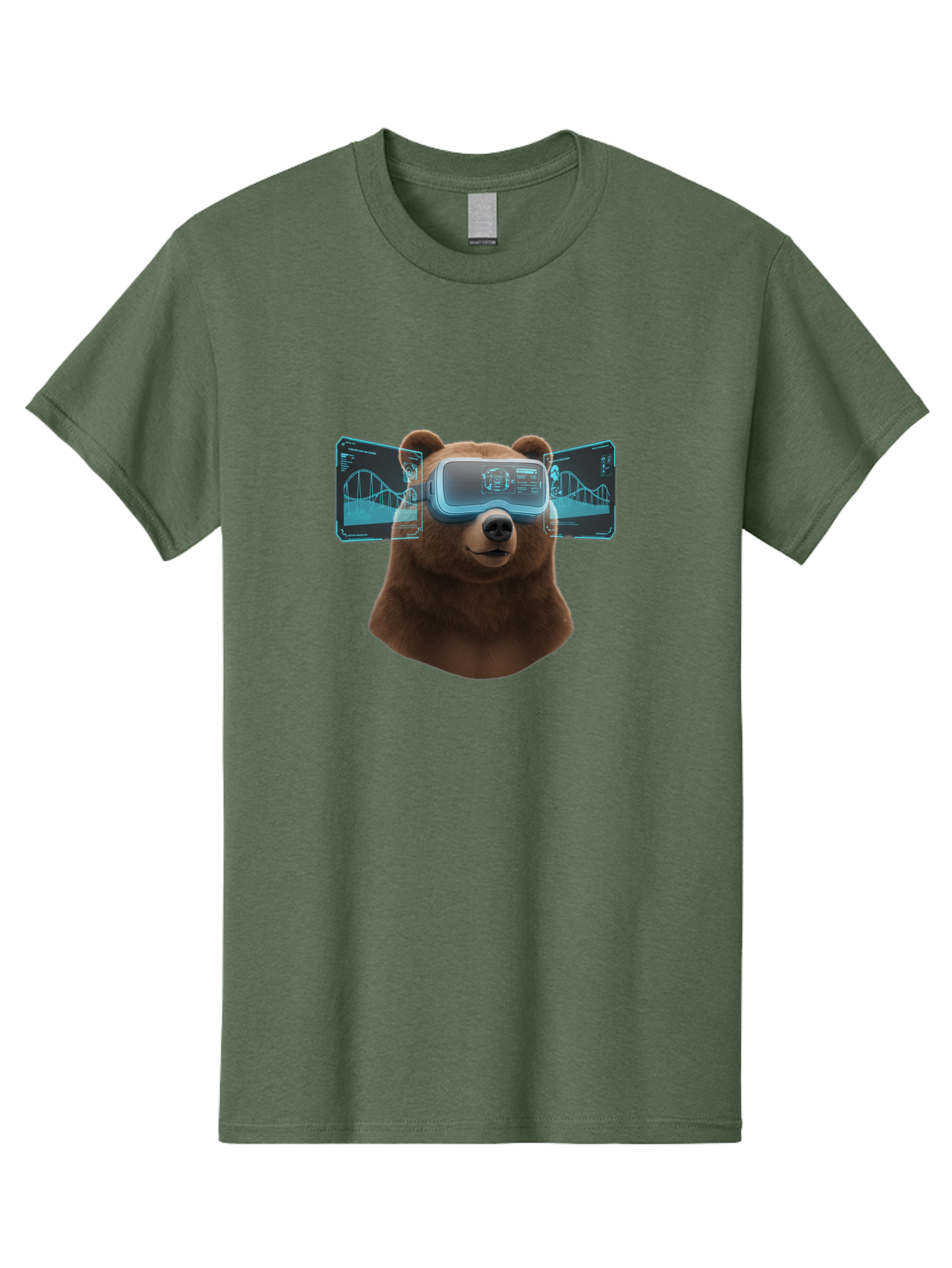 Bear-Wearing-Vr-Headset Men'S Graphic Tee, 100% Cotton, Comfortable Casual Summer Wear, Machine Washable, Vintage Camera, Old Camera, Antique Camera, Black Camera, Classic Photography, Photography Equipment, Nostalgic Device, Film Camera, Bae870