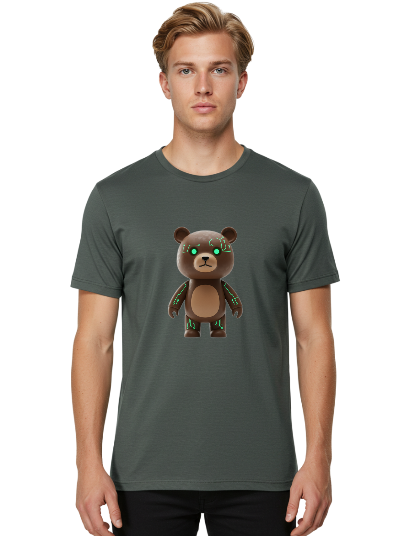 Bear-With-Circuitry Men'S Graphic Tee, 100% Cotton, Comfortable Casual Summer Wear, Machine Washable, Vintage Camera, Old Camera, Antique Camera, Black Camera, Classic Photography, Photography Equipment, Nostalgic Device, Film Camera, Camera Art Bae871