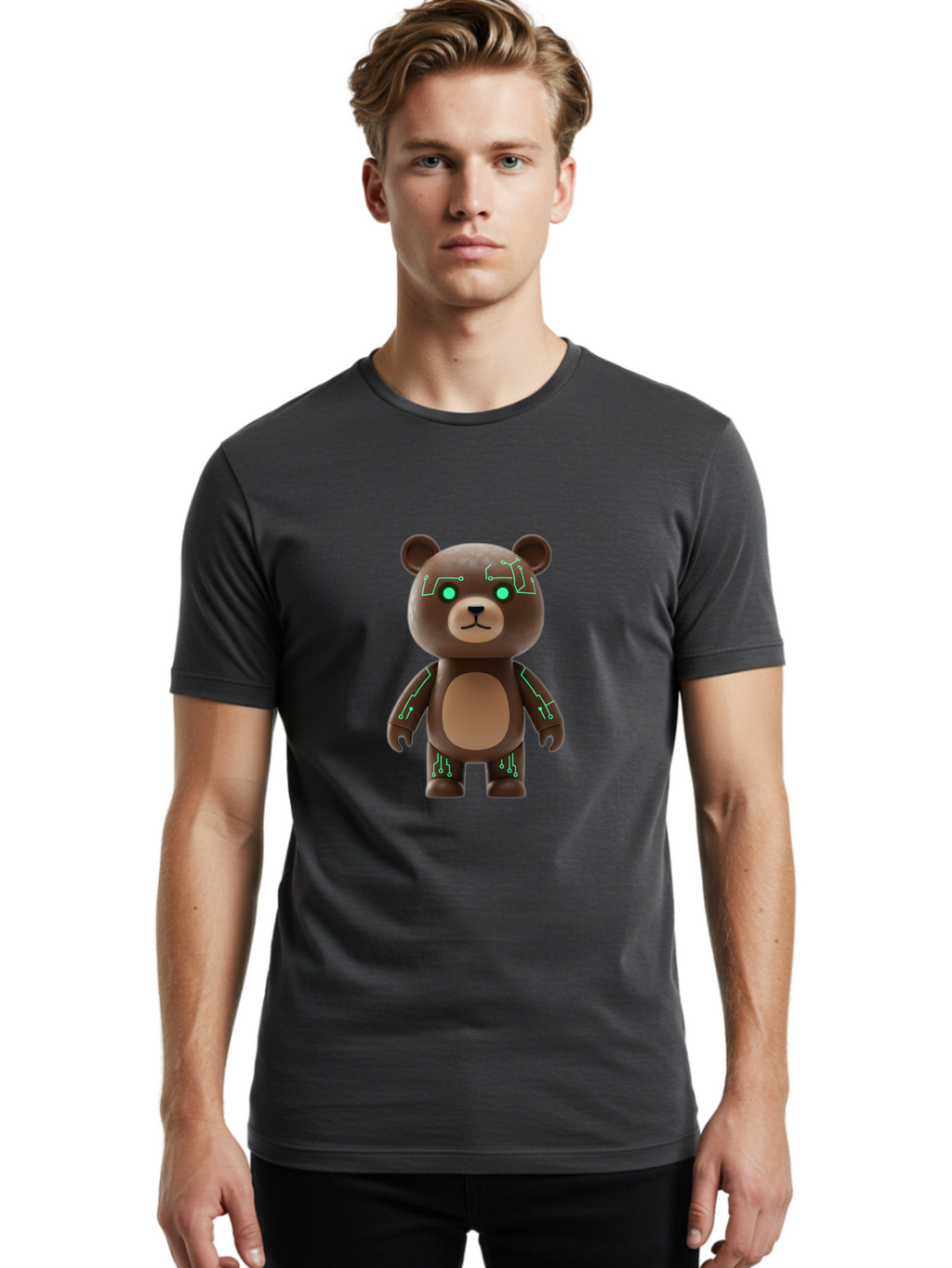 Bear-With-Circuitry Men'S Graphic Tee, 100% Cotton, Comfortable Casual Summer Wear, Machine Washable, Vintage Camera, Old Camera, Antique Camera, Black Camera, Classic Photography, Photography Equipment, Nostalgic Device, Film Camera, Camera Art Bae871