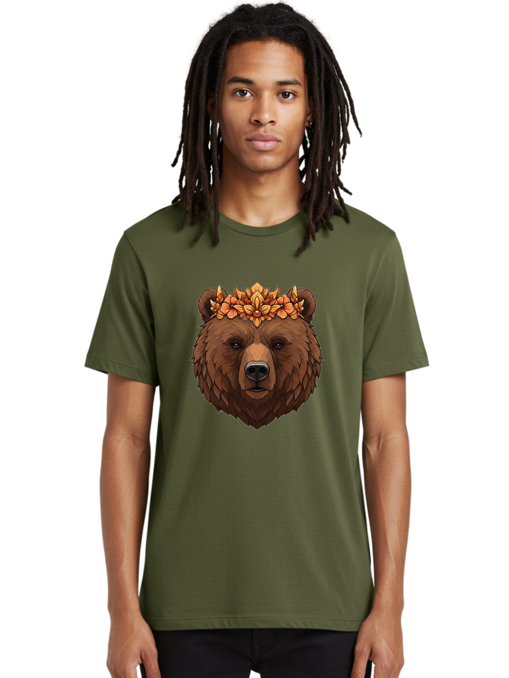 Bear-With-Floral-Crown Men'S Graphic Tee, 100% Cotton, Comfortable Casual Summer Wear, Machine Washable, Vintage Camera, Old Camera, Antique Camera, Black Camera, Classic Photography, Photography Equipment, Nostalgic Device, Film Camera, Camera Art Bae872