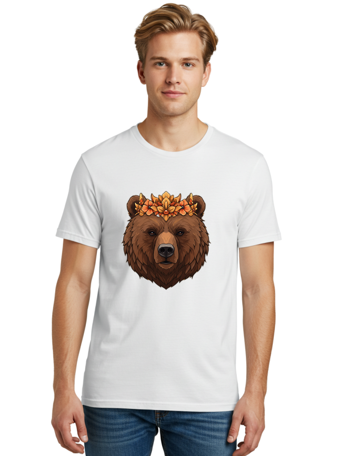 Bear-With-Floral-Crown Men'S Graphic Tee, 100% Cotton, Comfortable Casual Summer Wear, Machine Washable, Vintage Camera, Old Camera, Antique Camera, Black Camera, Classic Photography, Photography Equipment, Nostalgic Device, Film Camera, Camera Art Bae872