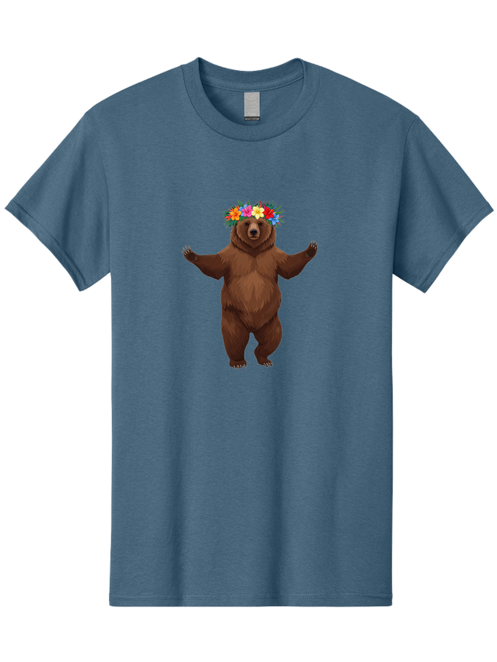 Bear-With-Flowers-1 Men'S Graphic Tee, 100% Cotton, Comfortable Casual Summer Wear, Machine Washable, Vintage Camera, Old Camera, Antique Camera, Black Camera, Classic Photography, Photography Equipment, Nostalgic Device, Film Camera, Camera Art Bae873