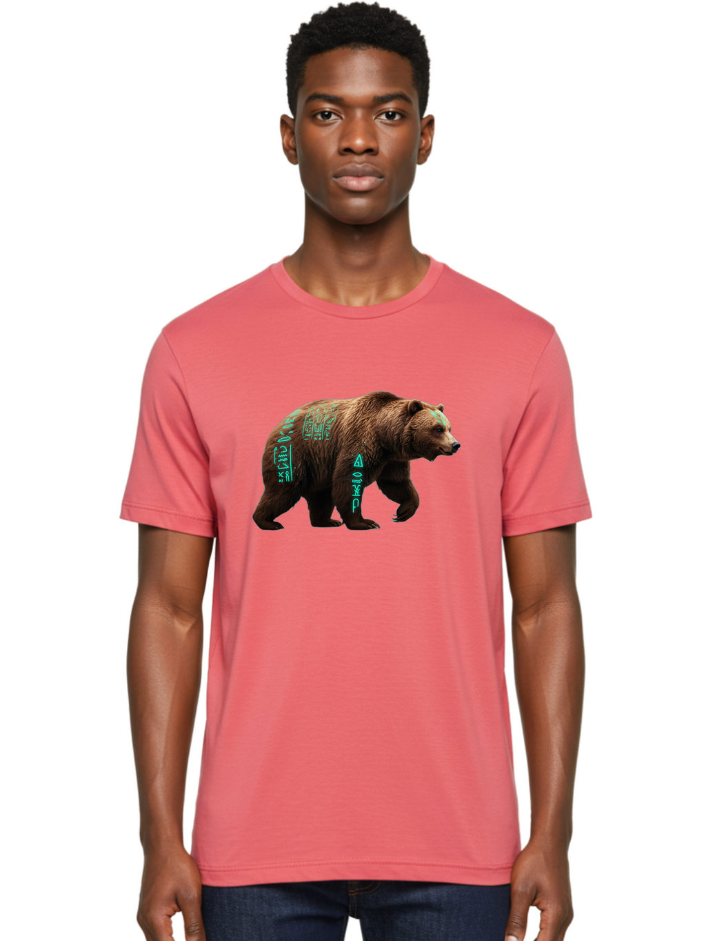 Bear-With-Hieroglyphics Men'S Graphic Tee, 100% Cotton, Comfortable Casual Summer Wear, Machine Washable, Vintage Camera, Old Camera, Antique Camera, Black Camera, Classic Photography, Photography Equipment, Nostalgic Device, Film Camera, Bae877