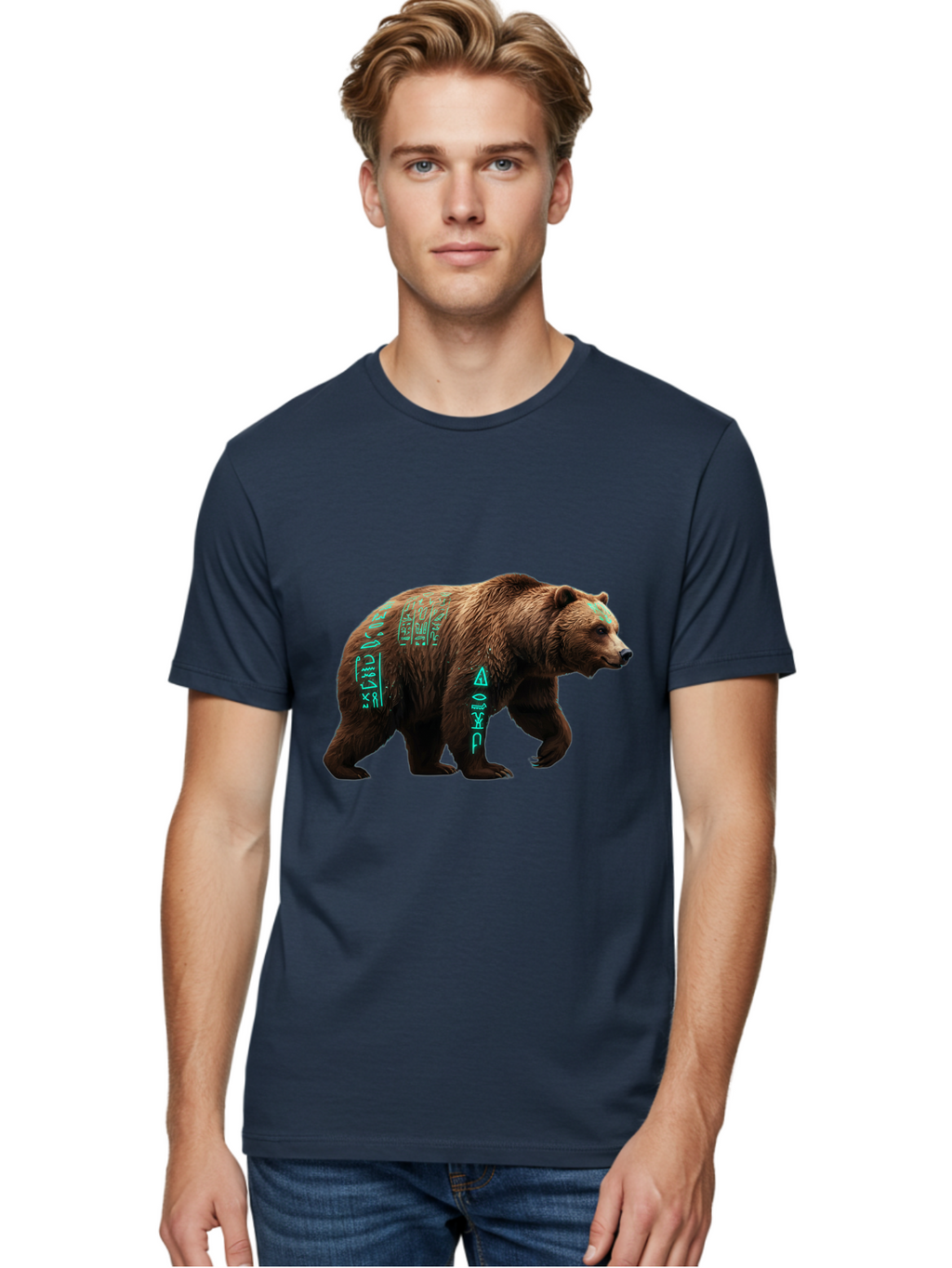 Bear-With-Hieroglyphics Men'S Graphic Tee, 100% Cotton, Comfortable Casual Summer Wear, Machine Washable, Vintage Camera, Old Camera, Antique Camera, Black Camera, Classic Photography, Photography Equipment, Nostalgic Device, Film Camera, Bae877