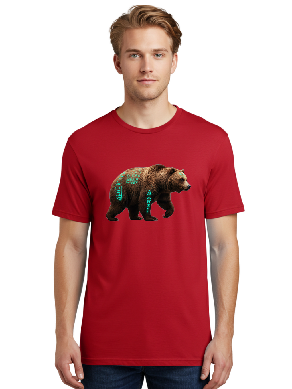 Bear-With-Hieroglyphics Men'S Graphic Tee, 100% Cotton, Comfortable Casual Summer Wear, Machine Washable, Vintage Camera, Old Camera, Antique Camera, Black Camera, Classic Photography, Photography Equipment, Nostalgic Device, Film Camera, Bae877