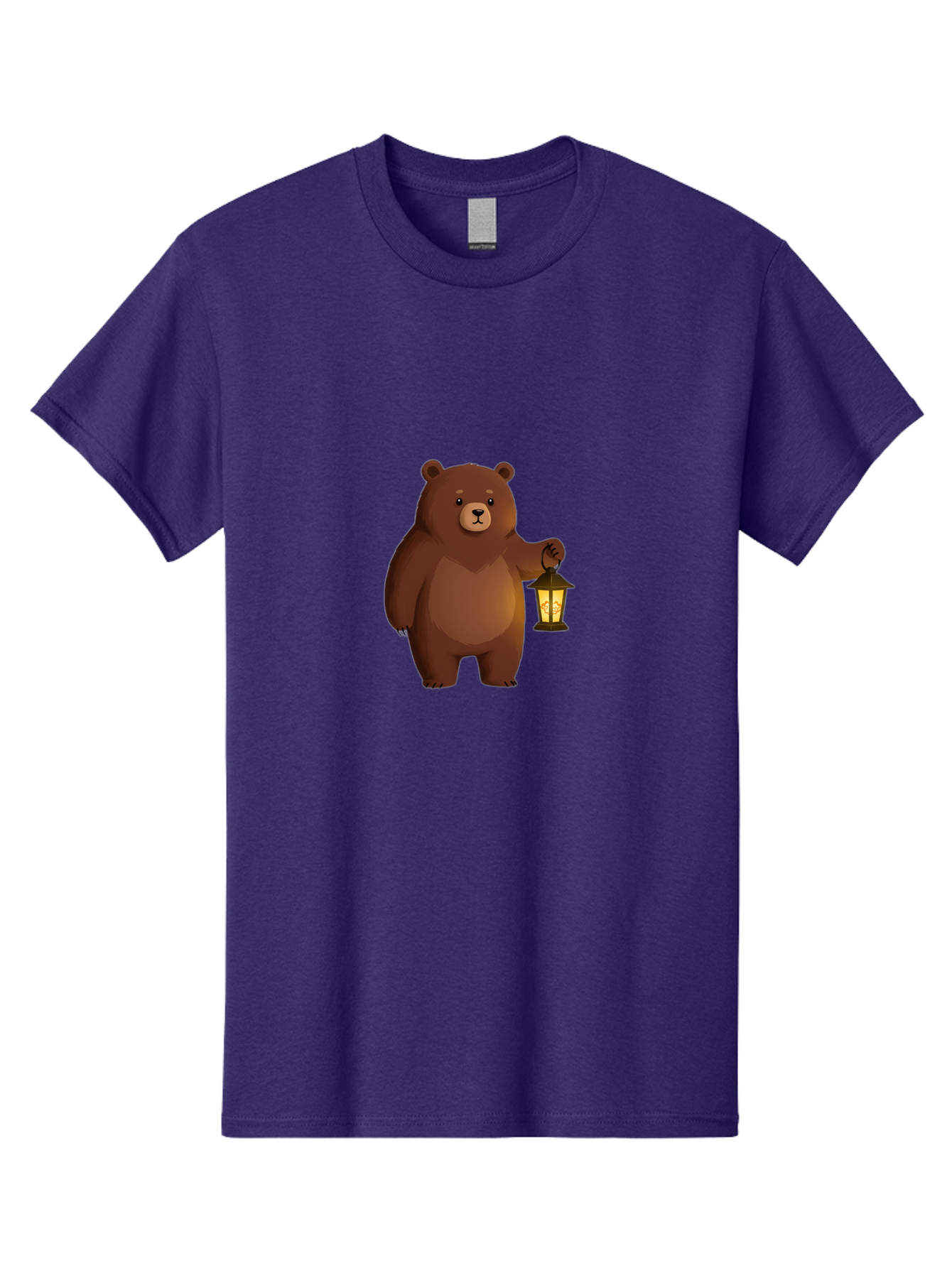 Bear-With-Lantern-1 Men'S Graphic Tee, 100% Cotton, Comfortable Casual Summer Wear, Machine Washable, Vintage Camera, Old Camera, Antique Camera, Black Camera, Classic Photography, Photography Equipment, Nostalgic Device, Film Camera, Camera Art Bae878