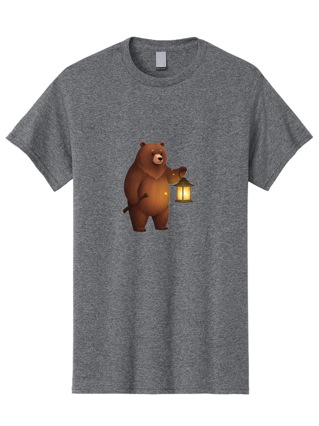 Bear-With-Lantern-3 Men'S Graphic Tee, 100% Cotton, Comfortable Casual Summer Wear, Machine Washable, Vintage Camera, Old Camera, Antique Camera, Black Camera, Classic Photography, Photography Equipment, Nostalgic Device, Film Camera, Camera Art Bae880