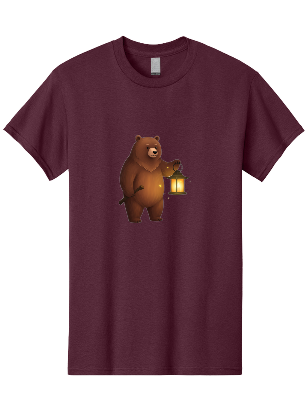 Bear-With-Lantern-3 Men'S Graphic Tee, 100% Cotton, Comfortable Casual Summer Wear, Machine Washable, Vintage Camera, Old Camera, Antique Camera, Black Camera, Classic Photography, Photography Equipment, Nostalgic Device, Film Camera, Camera Art Bae880
