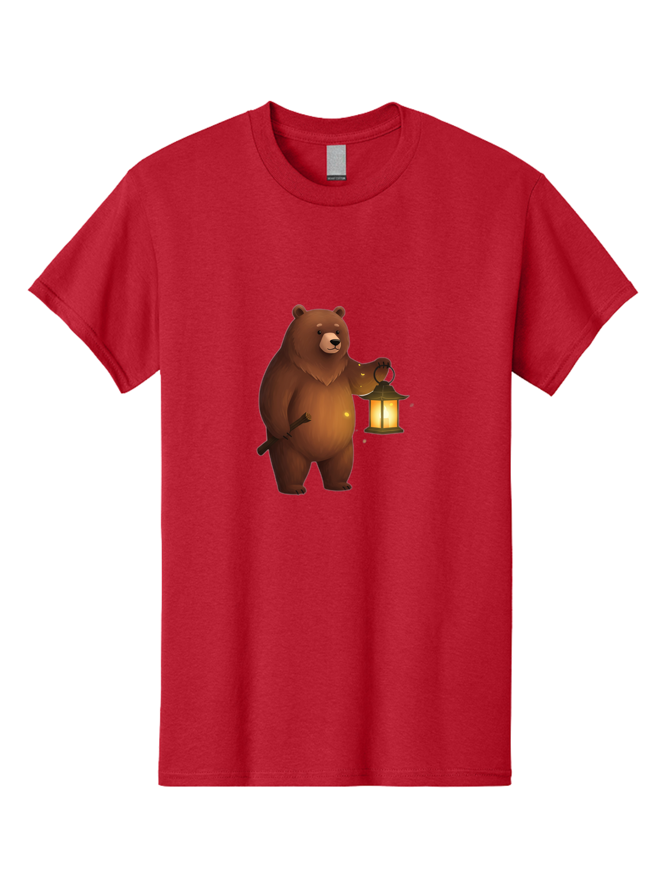 Bear-With-Lantern-3 Men'S Graphic Tee, 100% Cotton, Comfortable Casual Summer Wear, Machine Washable, Vintage Camera, Old Camera, Antique Camera, Black Camera, Classic Photography, Photography Equipment, Nostalgic Device, Film Camera, Camera Art Bae880