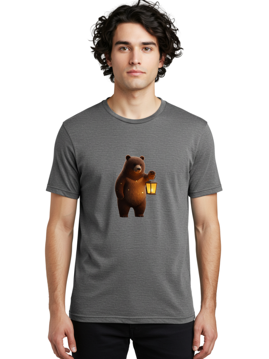 Bear-With-Lantern Men'S Graphic Tee, 100% Cotton, Comfortable Casual Summer Wear, Machine Washable, Vintage Camera, Old Camera, Antique Camera, Black Camera, Classic Photography, Photography Equipment, Nostalgic Device, Film Camera, Camera Art Bae882