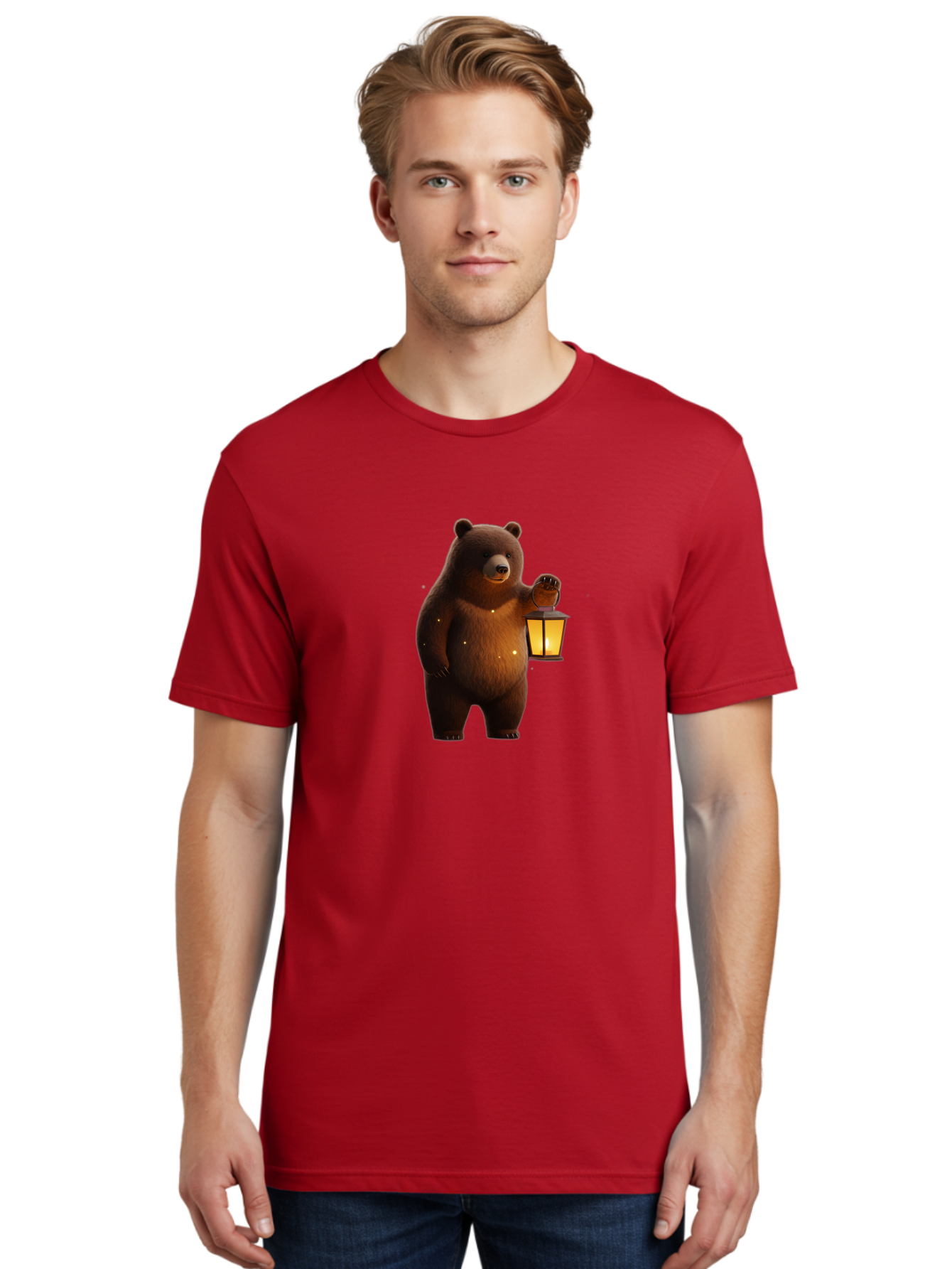 Bear-With-Lantern Men'S Graphic Tee, 100% Cotton, Comfortable Casual Summer Wear, Machine Washable, Vintage Camera, Old Camera, Antique Camera, Black Camera, Classic Photography, Photography Equipment, Nostalgic Device, Film Camera, Camera Art Bae882