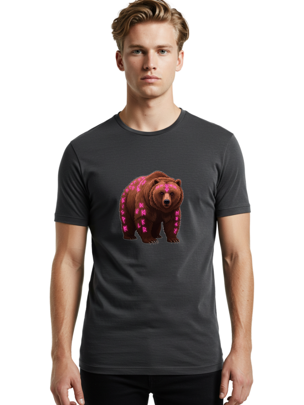 Bear-With-Pink-Symbols Men'S Graphic Tee, 100% Cotton, Comfortable Casual Summer Wear, Machine Washable, Vintage Camera, Old Camera, Antique Camera, Black Camera, Classic Photography, Photography Equipment, Nostalgic Device, Film Camera, Camera Art Bae883