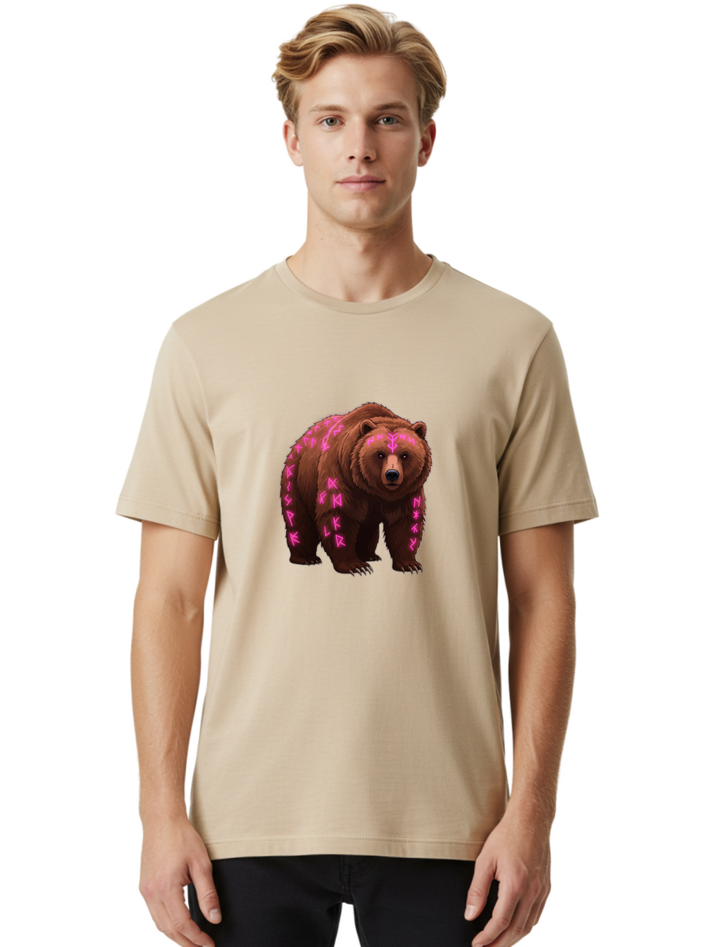 Bear-With-Pink-Symbols Men'S Graphic Tee, 100% Cotton, Comfortable Casual Summer Wear, Machine Washable, Vintage Camera, Old Camera, Antique Camera, Black Camera, Classic Photography, Photography Equipment, Nostalgic Device, Film Camera, Camera Art Bae883