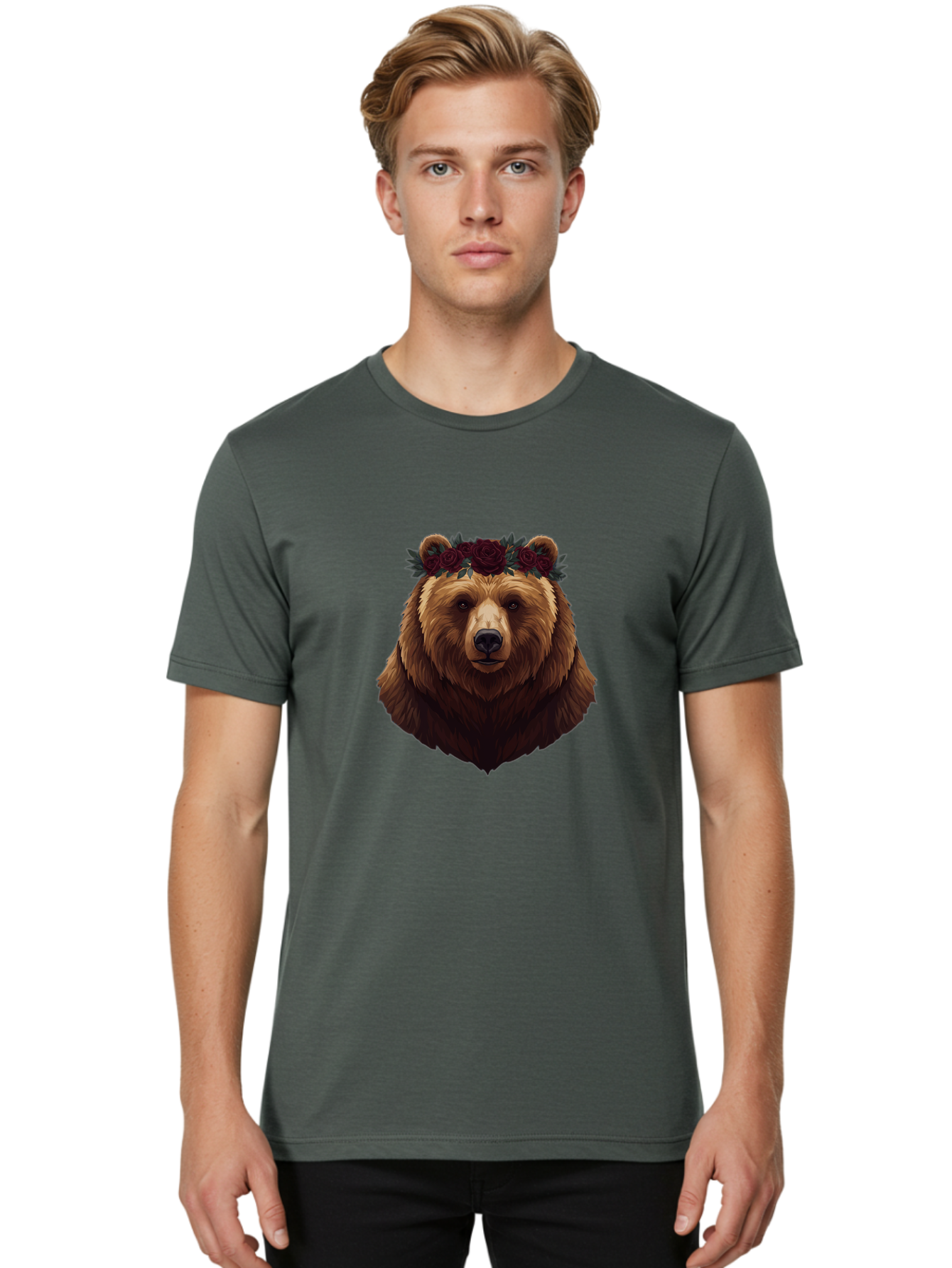 Bear-With-Roses Men'S Graphic Tee, 100% Cotton, Comfortable Casual Summer Wear, Machine Washable, Vintage Camera, Old Camera, Antique Camera, Black Camera, Classic Photography, Photography Equipment, Nostalgic Device, Film Camera, Camera Art Bae884