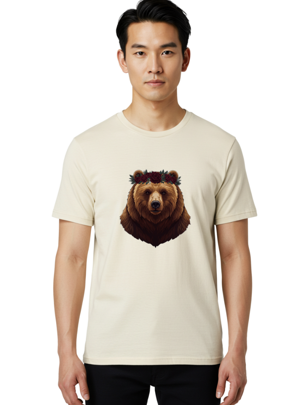 Bear-With-Roses Men'S Graphic Tee, 100% Cotton, Comfortable Casual Summer Wear, Machine Washable, Vintage Camera, Old Camera, Antique Camera, Black Camera, Classic Photography, Photography Equipment, Nostalgic Device, Film Camera, Camera Art Bae884