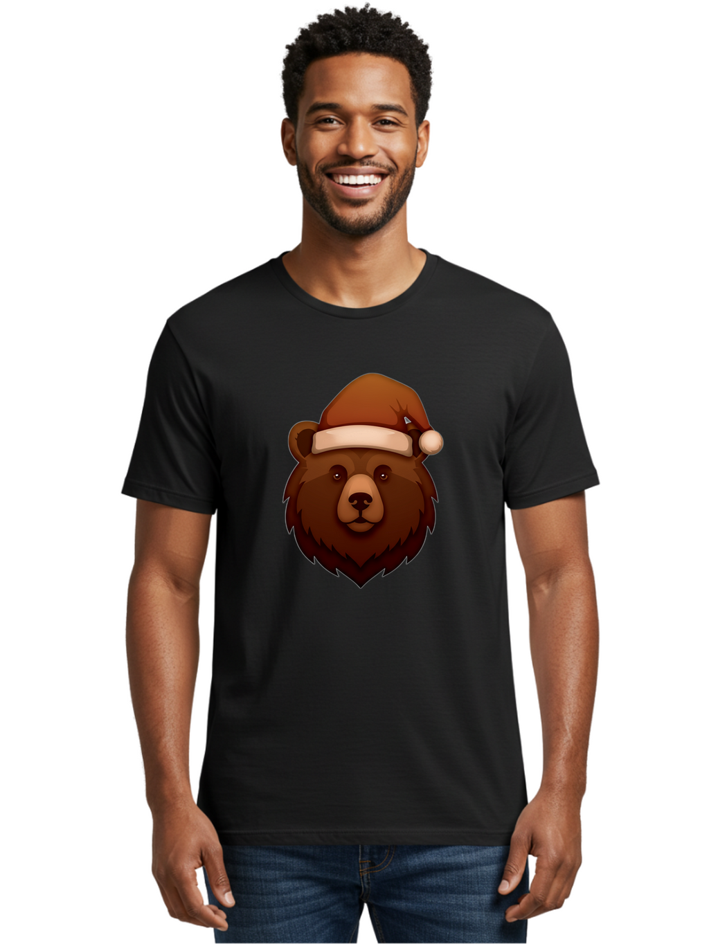 Bear-With-Santa-Hat Men'S Graphic Tee, 100% Cotton, Comfortable Casual Summer Wear, Machine Washable, Vintage Camera, Old Camera, Antique Camera, Black Camera, Classic Photography, Photography Equipment, Nostalgic Device, Film Camera, Camera Art Bae886