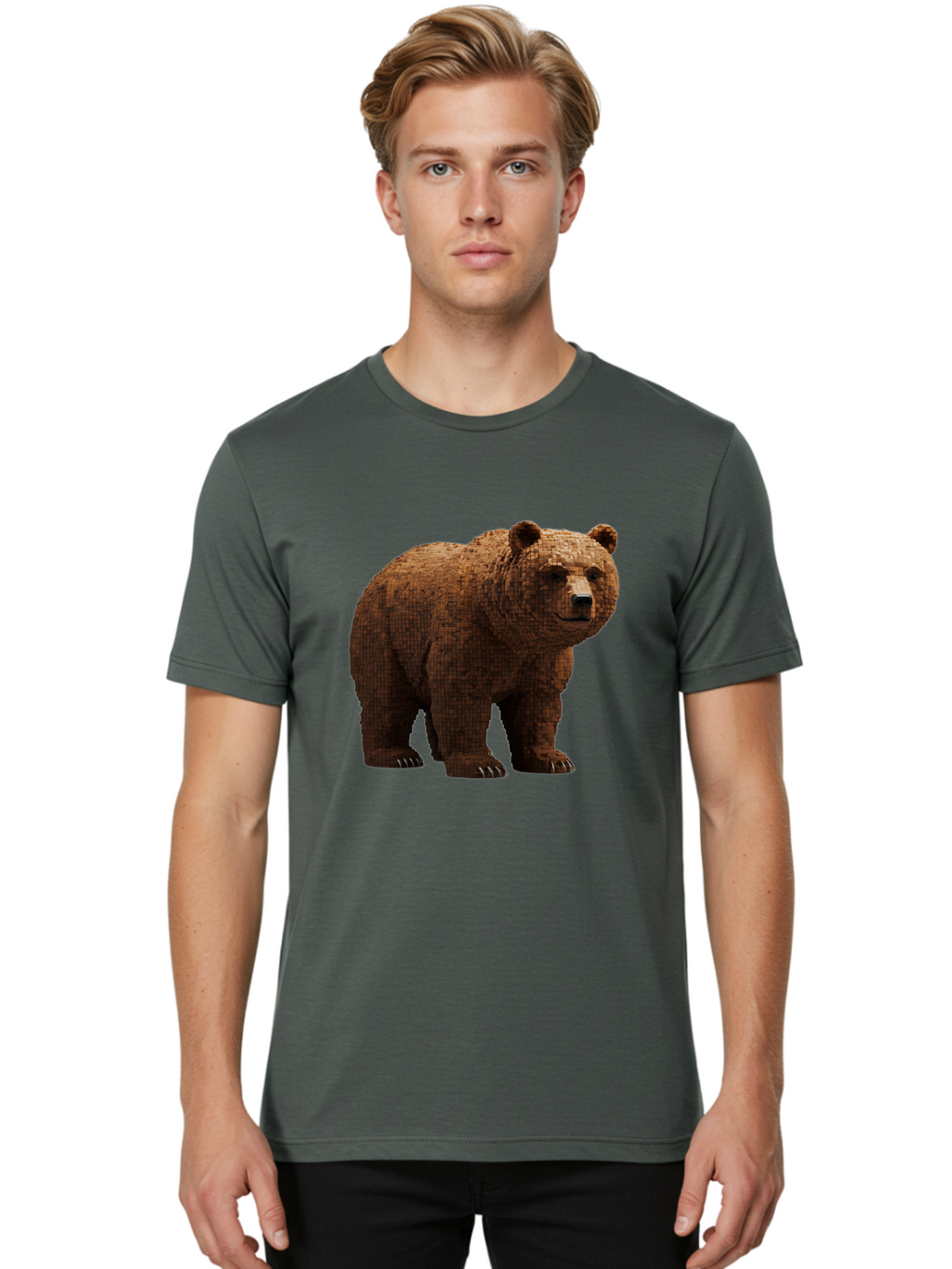 Bear Men'S Graphic Tee, 100% Cotton, Comfortable Casual Summer Wear, Machine Washable, Vintage Camera, Old Camera, Antique Camera, Black Camera, Classic Photography, Photography Equipment, Nostalgic Device, Film Camera, Camera Art Bae888