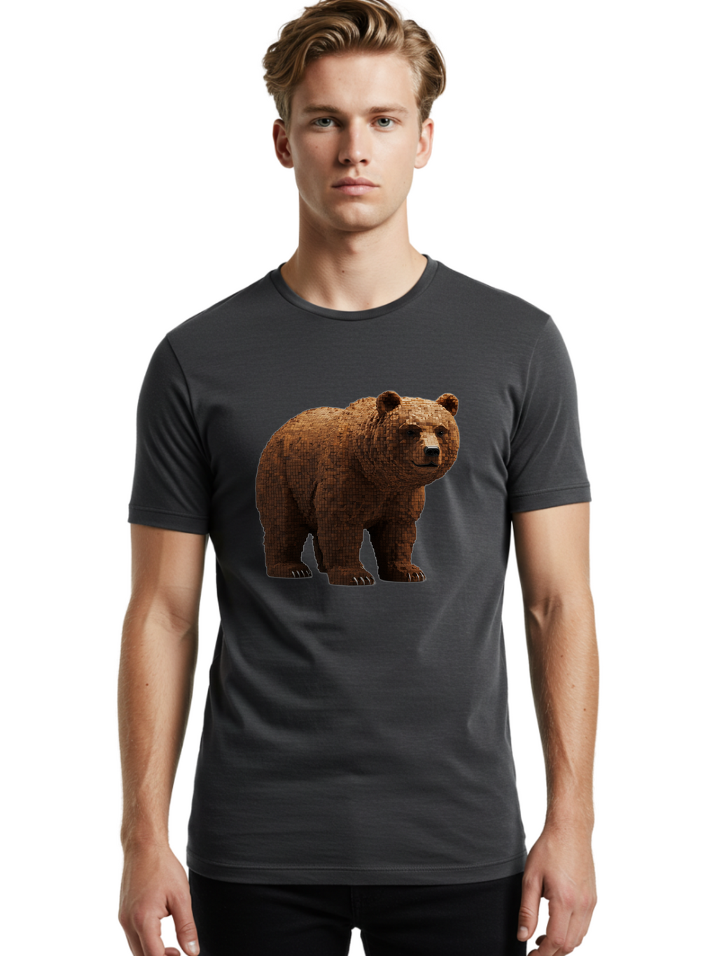 Bear Men'S Graphic Tee, 100% Cotton, Comfortable Casual Summer Wear, Machine Washable, Vintage Camera, Old Camera, Antique Camera, Black Camera, Classic Photography, Photography Equipment, Nostalgic Device, Film Camera, Camera Art Bae888