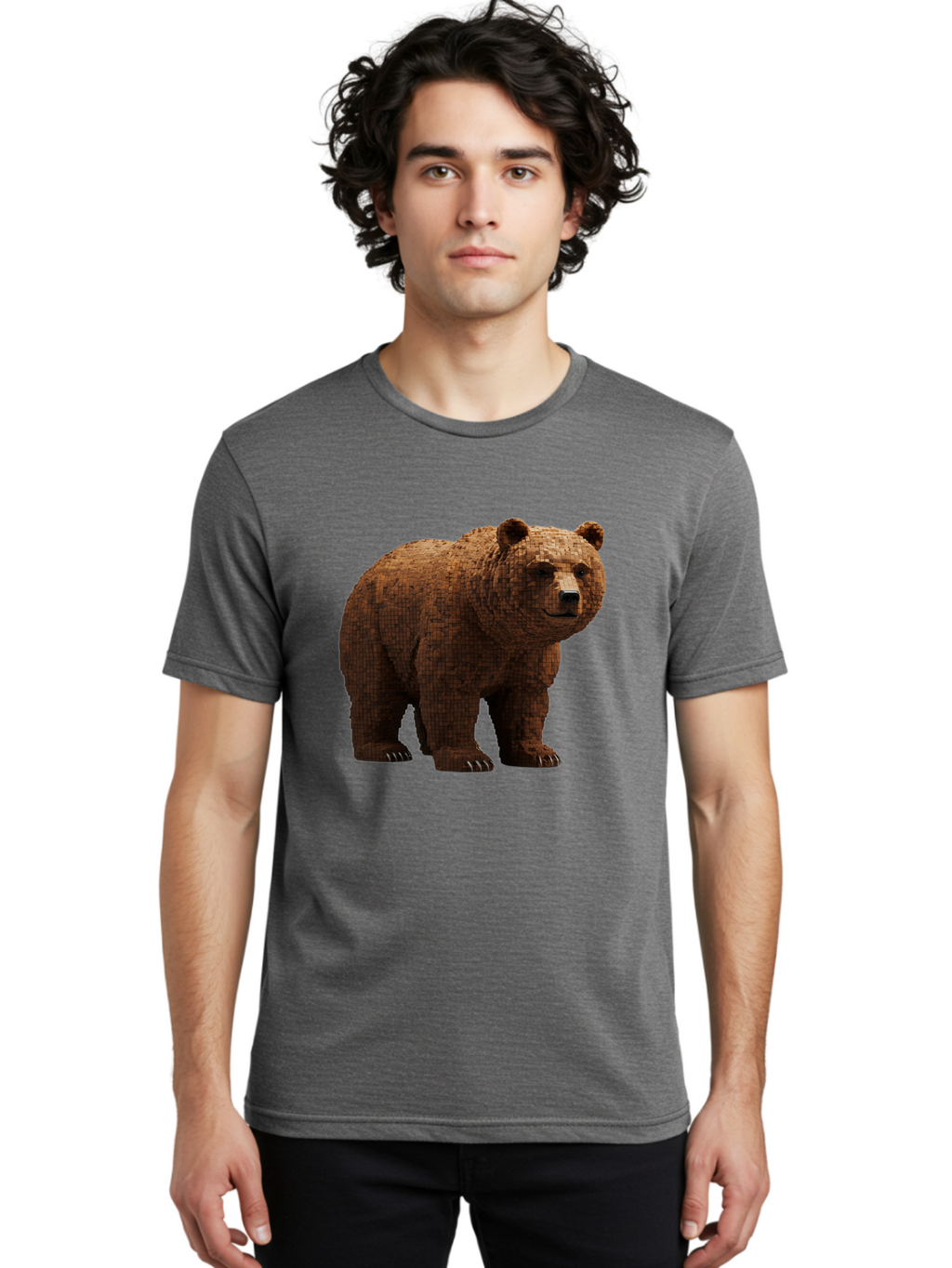 Bear Men'S Graphic Tee, 100% Cotton, Comfortable Casual Summer Wear, Machine Washable, Vintage Camera, Old Camera, Antique Camera, Black Camera, Classic Photography, Photography Equipment, Nostalgic Device, Film Camera, Camera Art Bae888