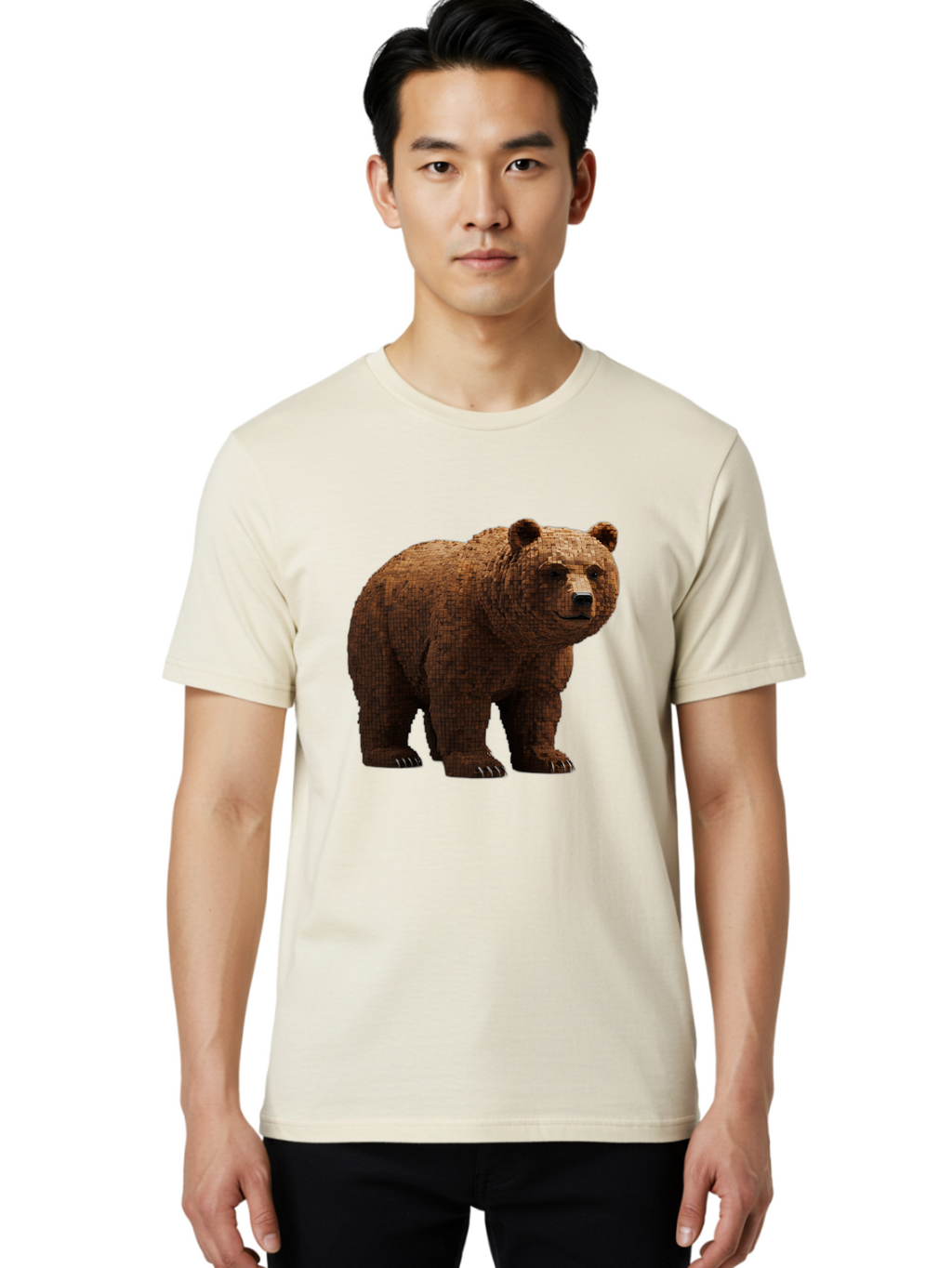 Bear Men'S Graphic Tee, 100% Cotton, Comfortable Casual Summer Wear, Machine Washable, Vintage Camera, Old Camera, Antique Camera, Black Camera, Classic Photography, Photography Equipment, Nostalgic Device, Film Camera, Camera Art Bae888