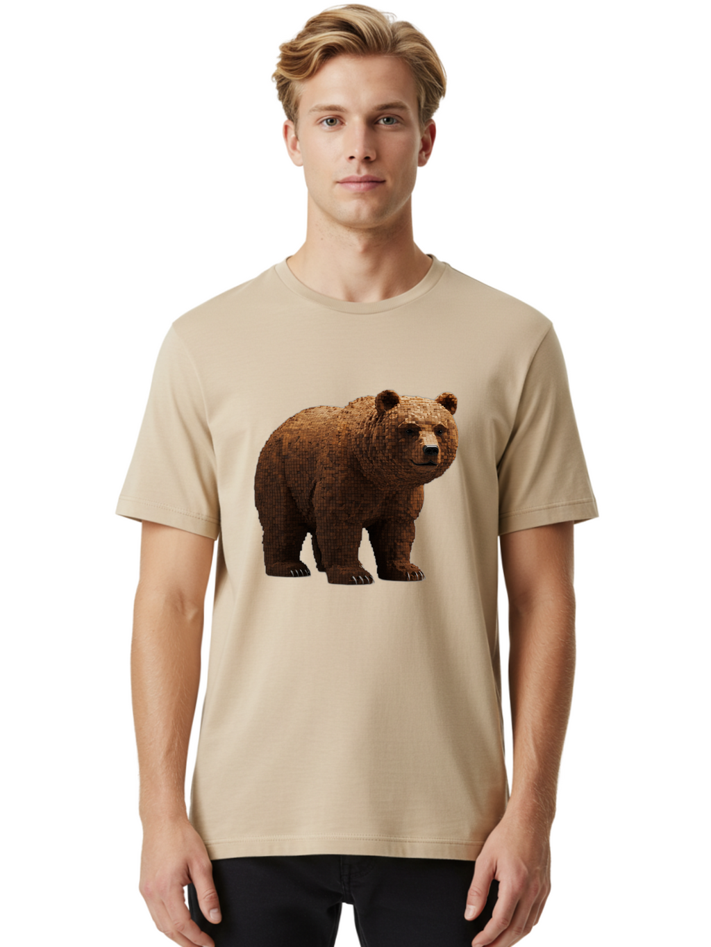 Bear Men'S Graphic Tee, 100% Cotton, Comfortable Casual Summer Wear, Machine Washable, Vintage Camera, Old Camera, Antique Camera, Black Camera, Classic Photography, Photography Equipment, Nostalgic Device, Film Camera, Camera Art Bae888